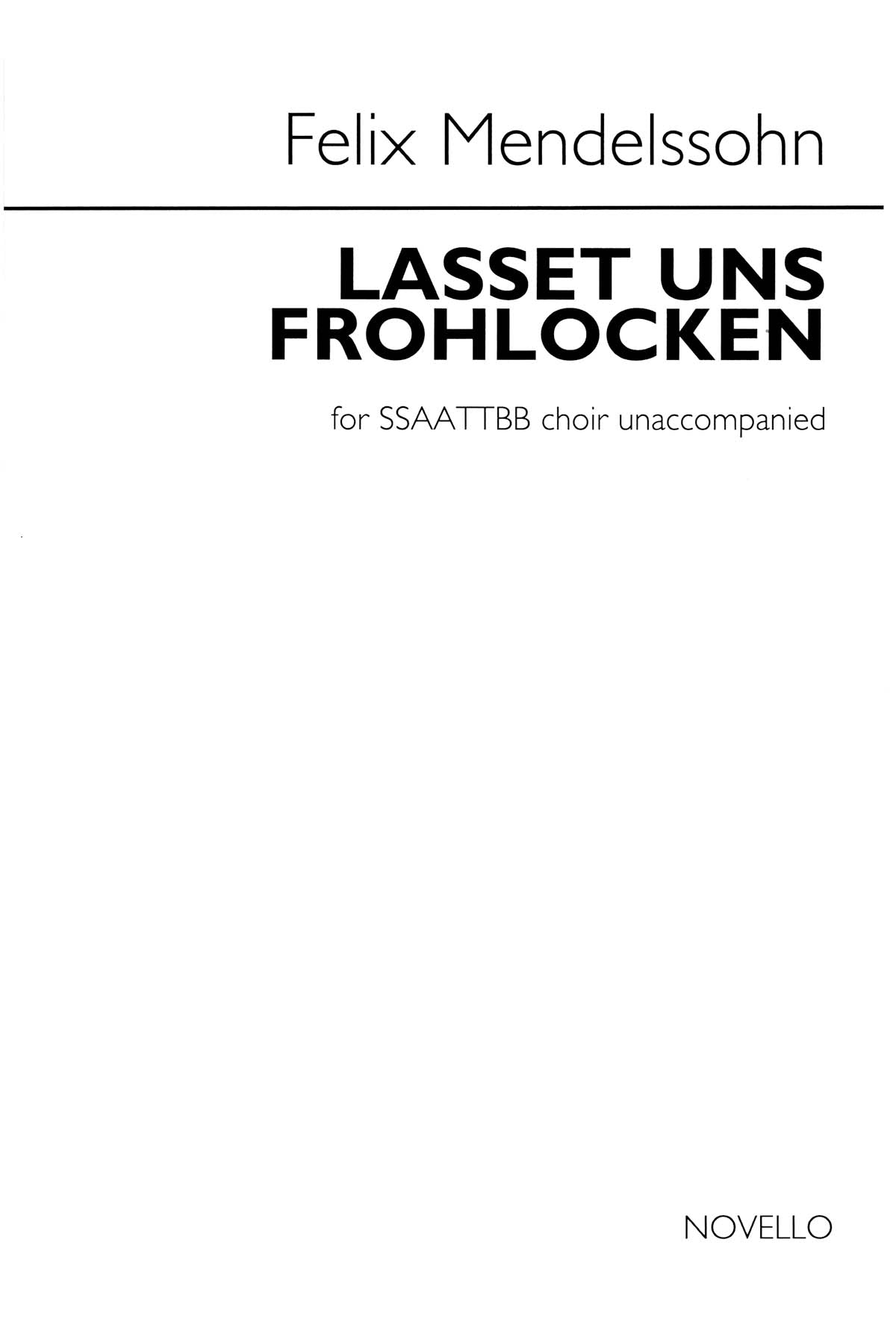 Product Cover for Lasset Uns Frohlocken – No. 5 of Sechs Sprüche, Op. 79