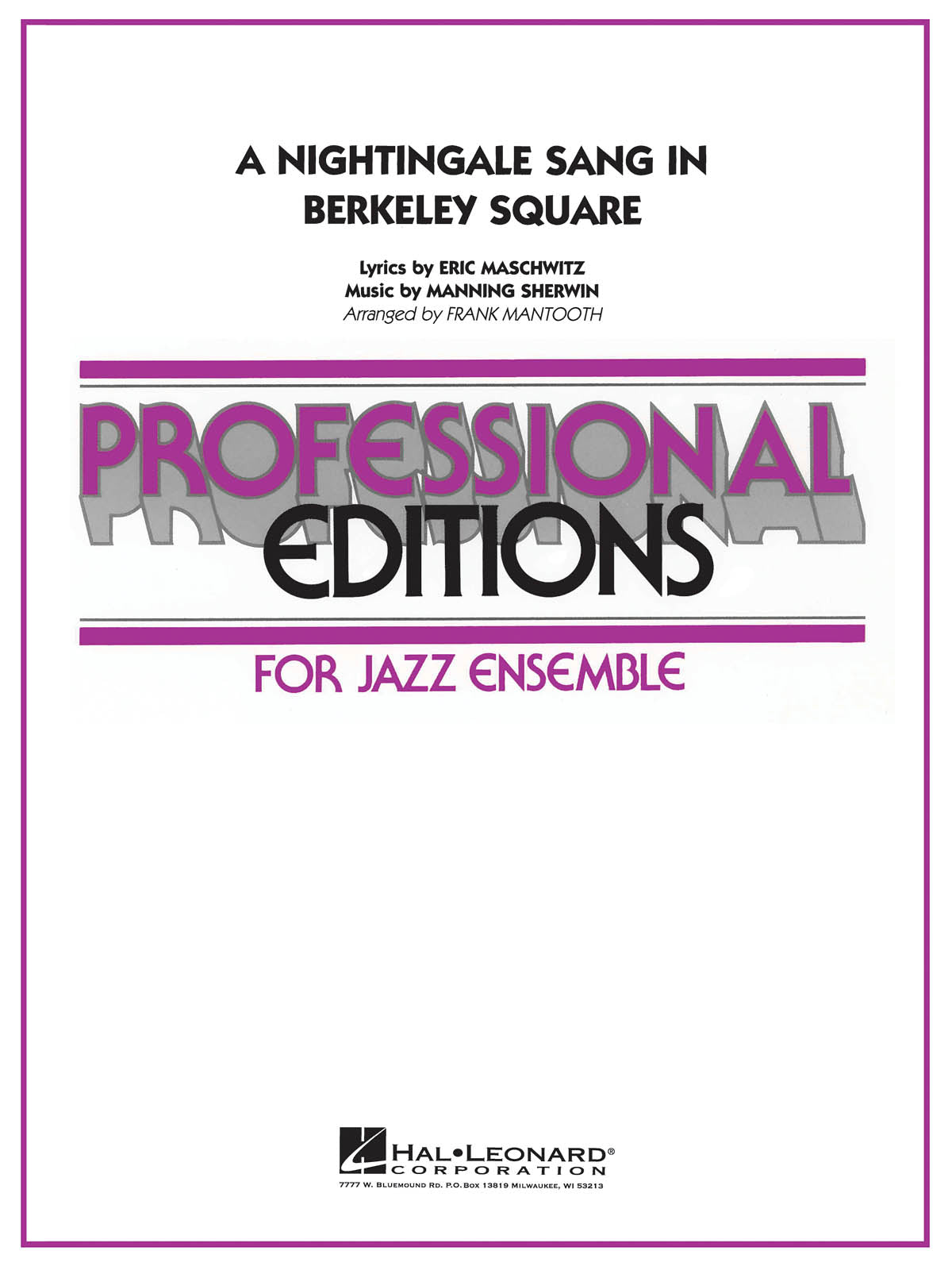 Product Cover for A Nightingale Sang in Berkeley Square