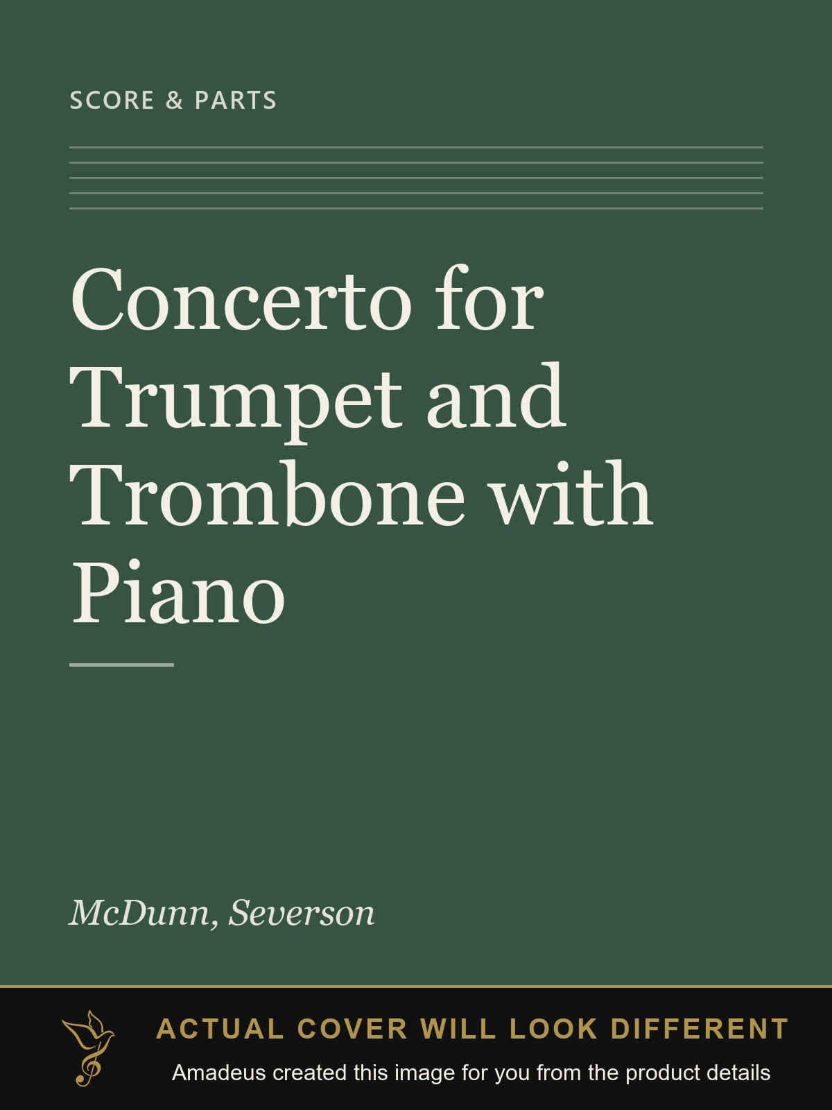 Concerto for Trumpet and Trombone with Piano - Amadeus created this image from the product details; the actual cover will look different