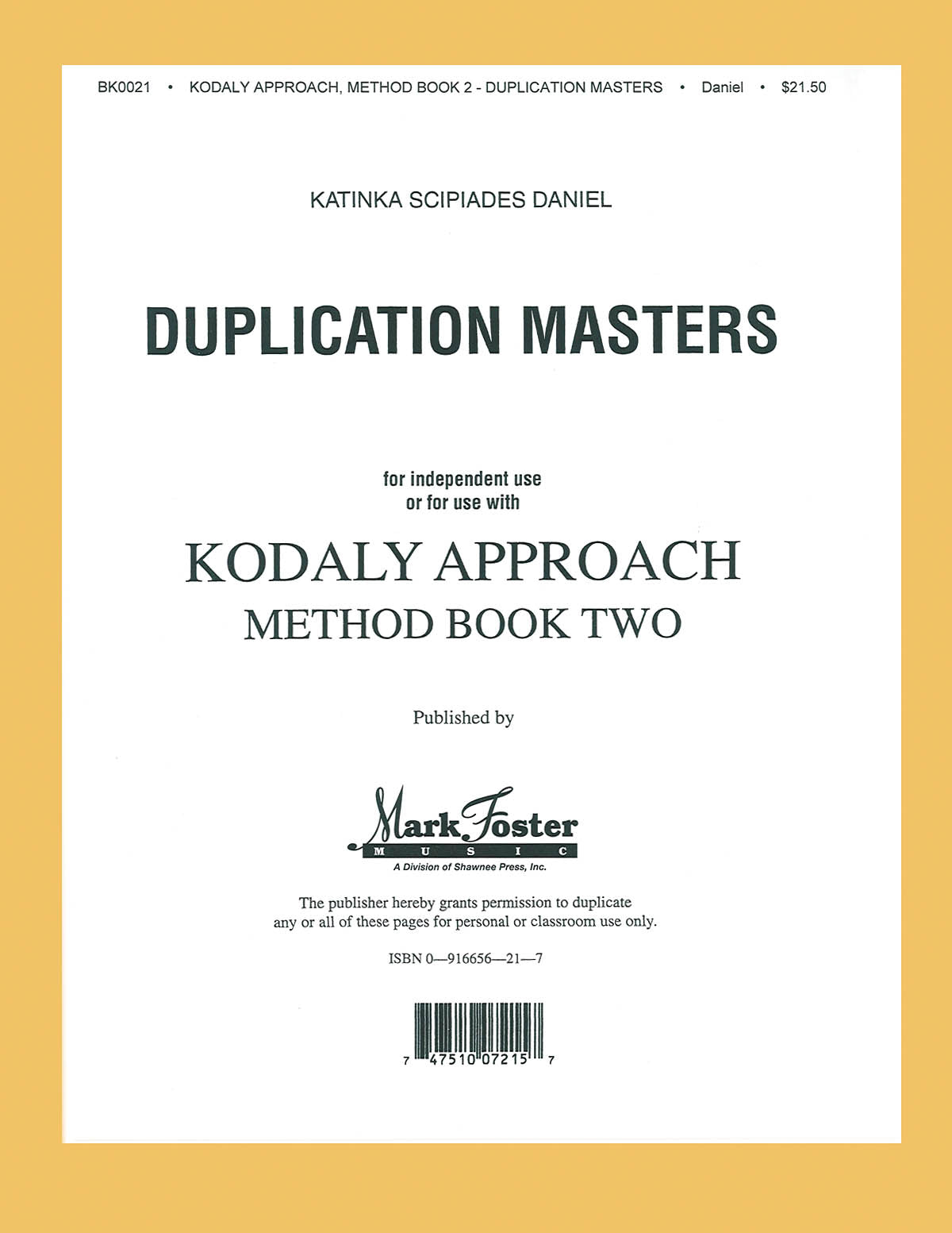 Product Cover for Kodály Approach