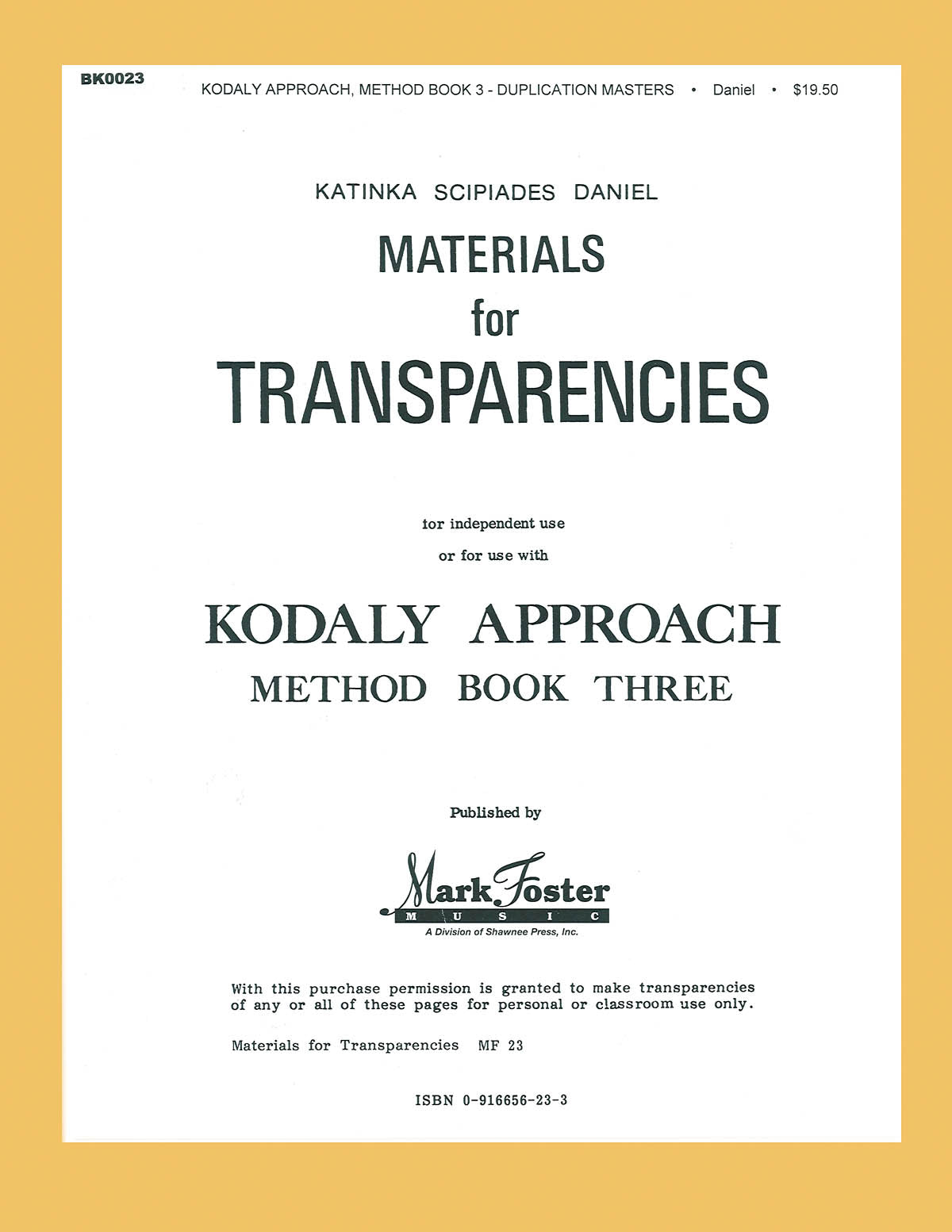 Product Cover for Kodály Approach