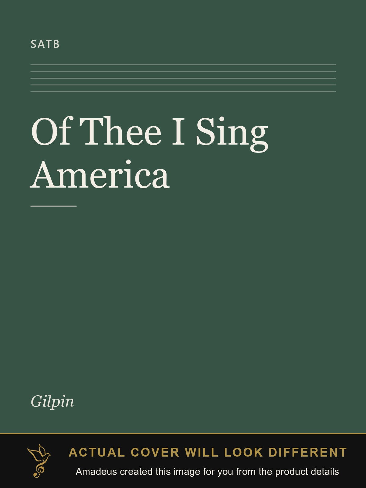 Of Thee I Sing America - Amadeus created this image from the product details; the actual cover will look different