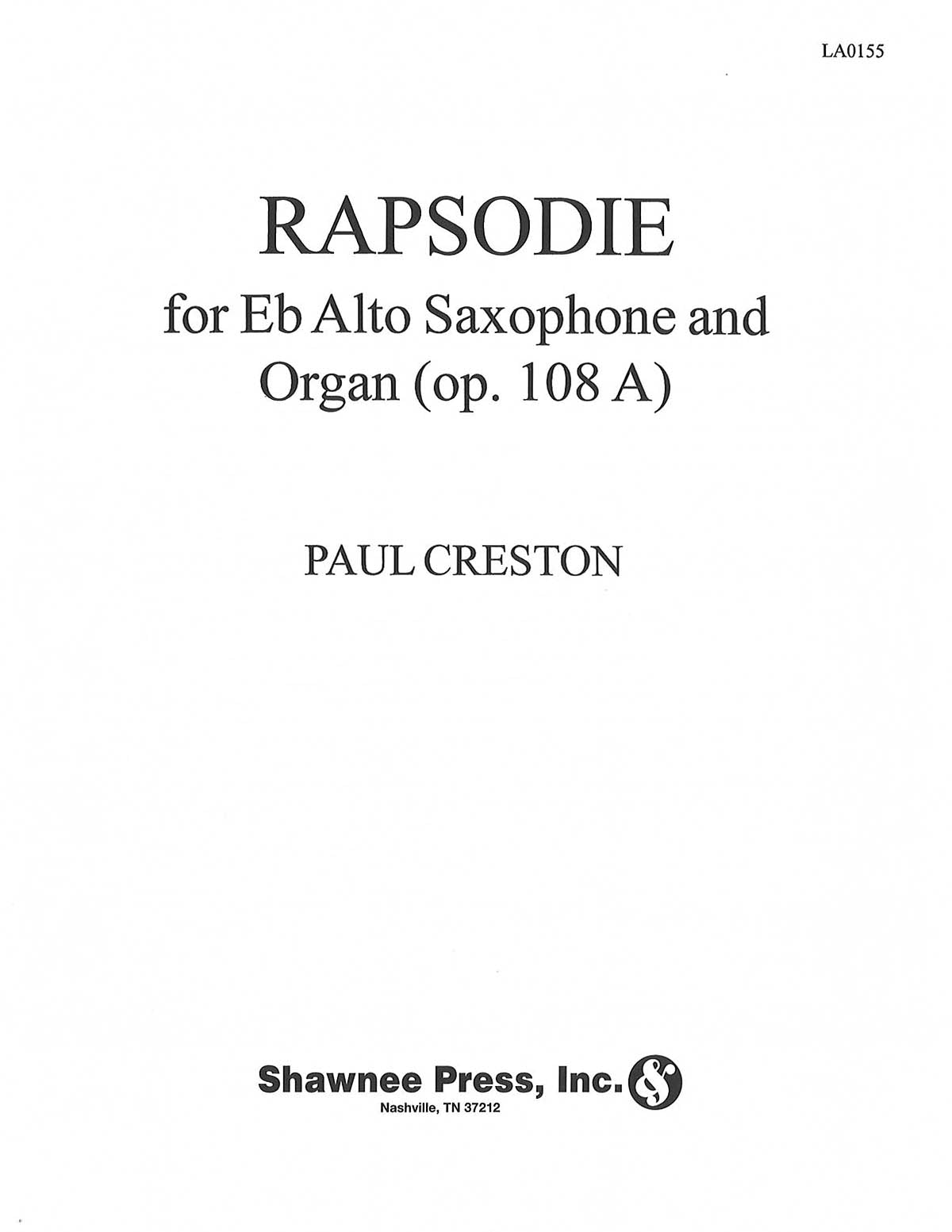 Product Cover for Rapsodie for E Flat Alto Saxophone and Organ Alto Saxophone/Organ