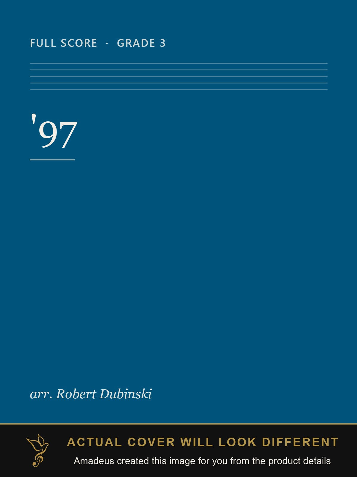 '97 - Amadeus created this image from the product details; the actual cover will look different