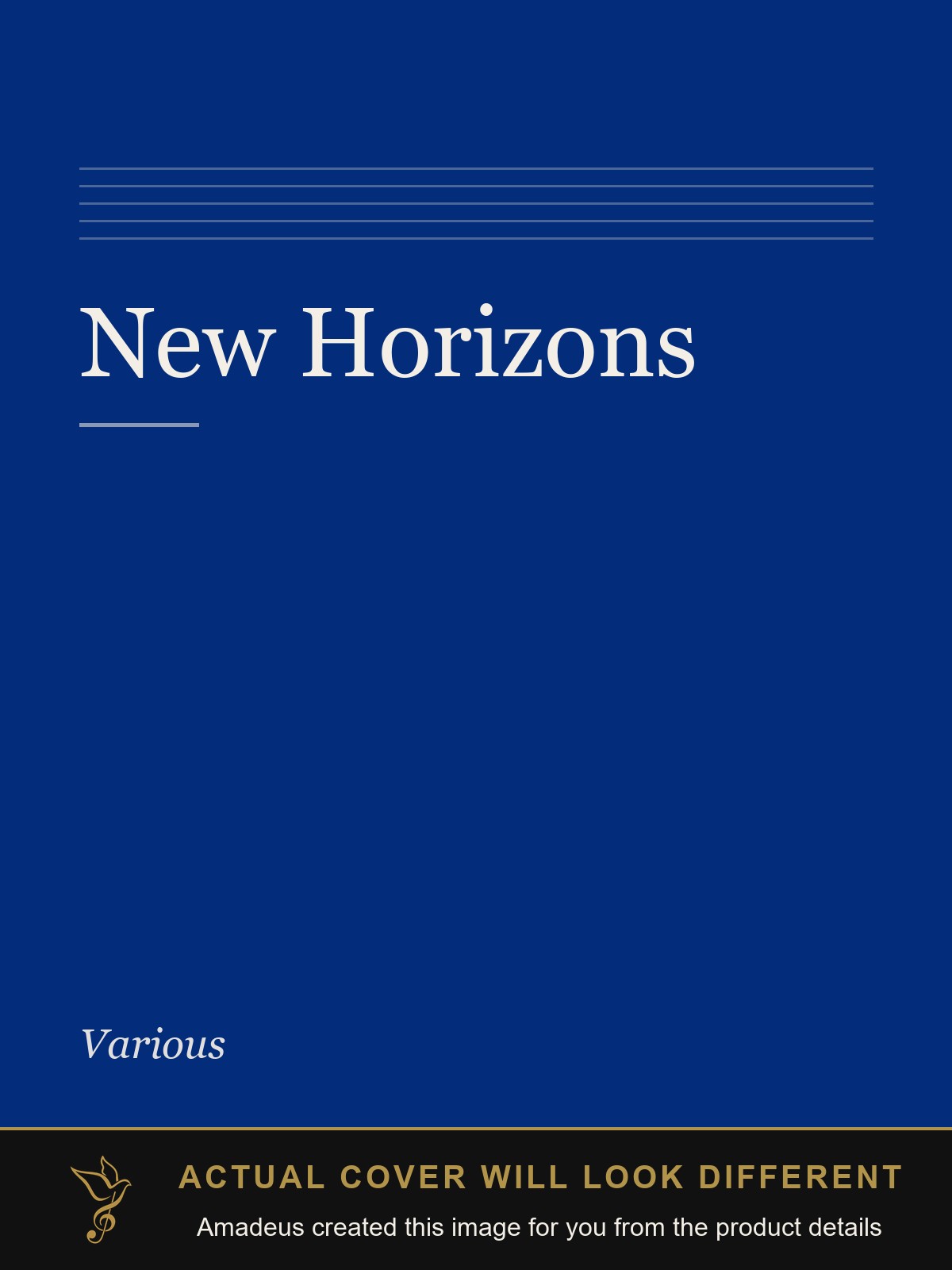 New Horizons - Amadeus created this image from the product details; the actual cover will look different