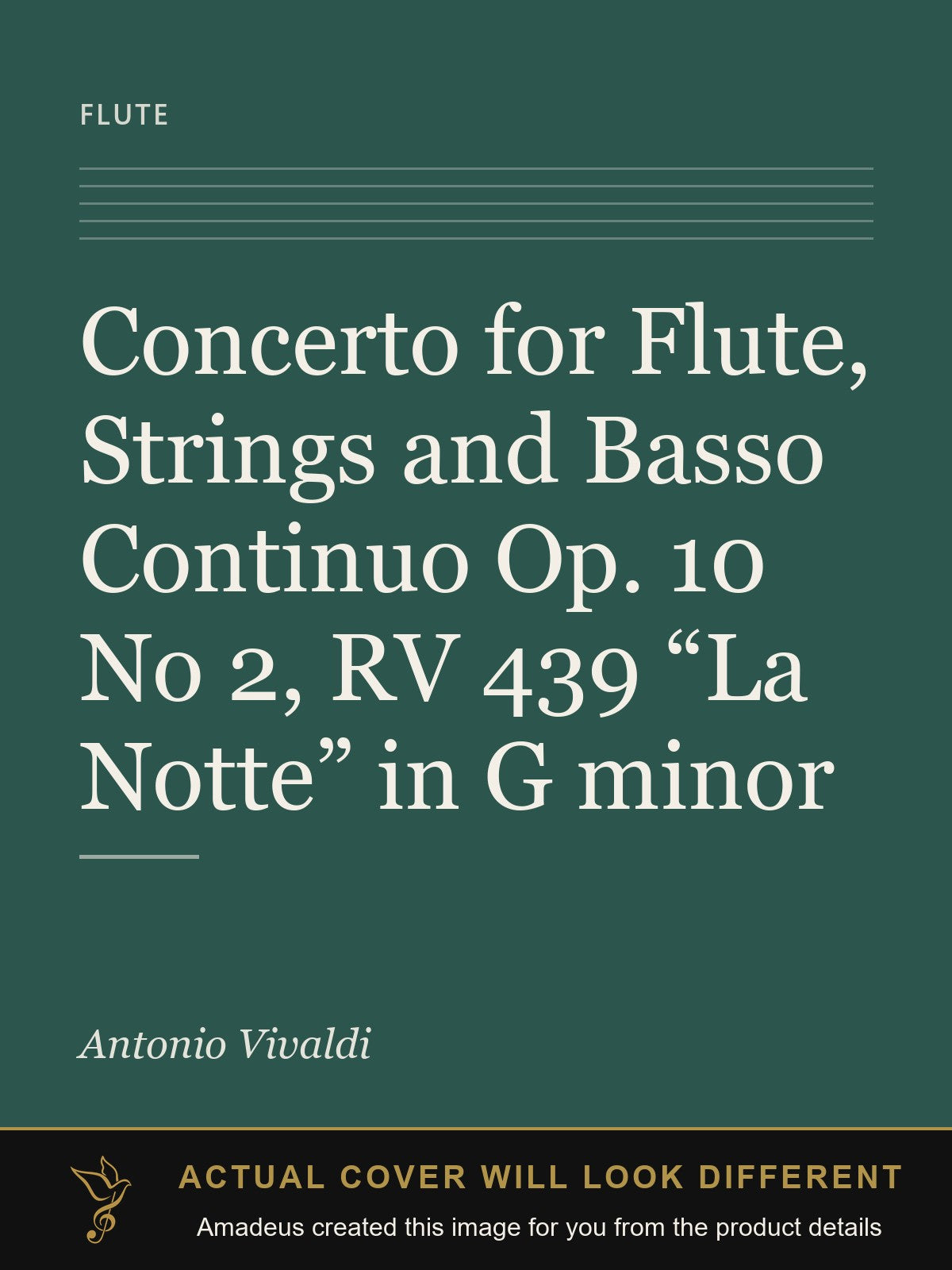Concerto for Flute, Strings and Basso Continuo Op. 10 No 2, RV 439 “La Notte” in G minor - Amadeus created this image from the product details; the actual cover will look different