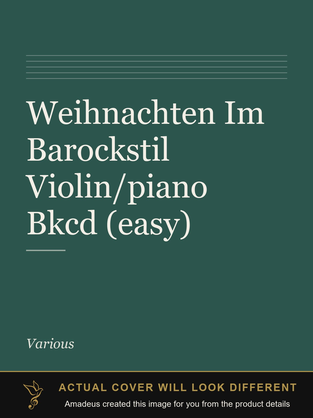 Weihnachten Im Barockstil Violin/piano Bkcd (easy) - Amadeus created this image from the product details; the actual cover will look different
