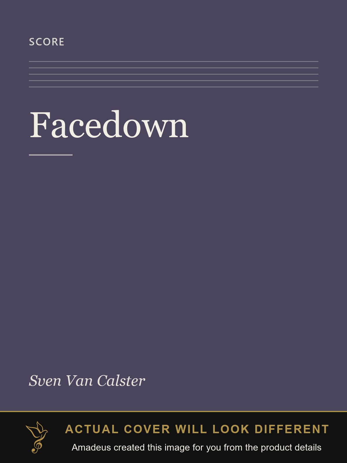 Facedown - Amadeus created this image from the product details; the actual cover will look different