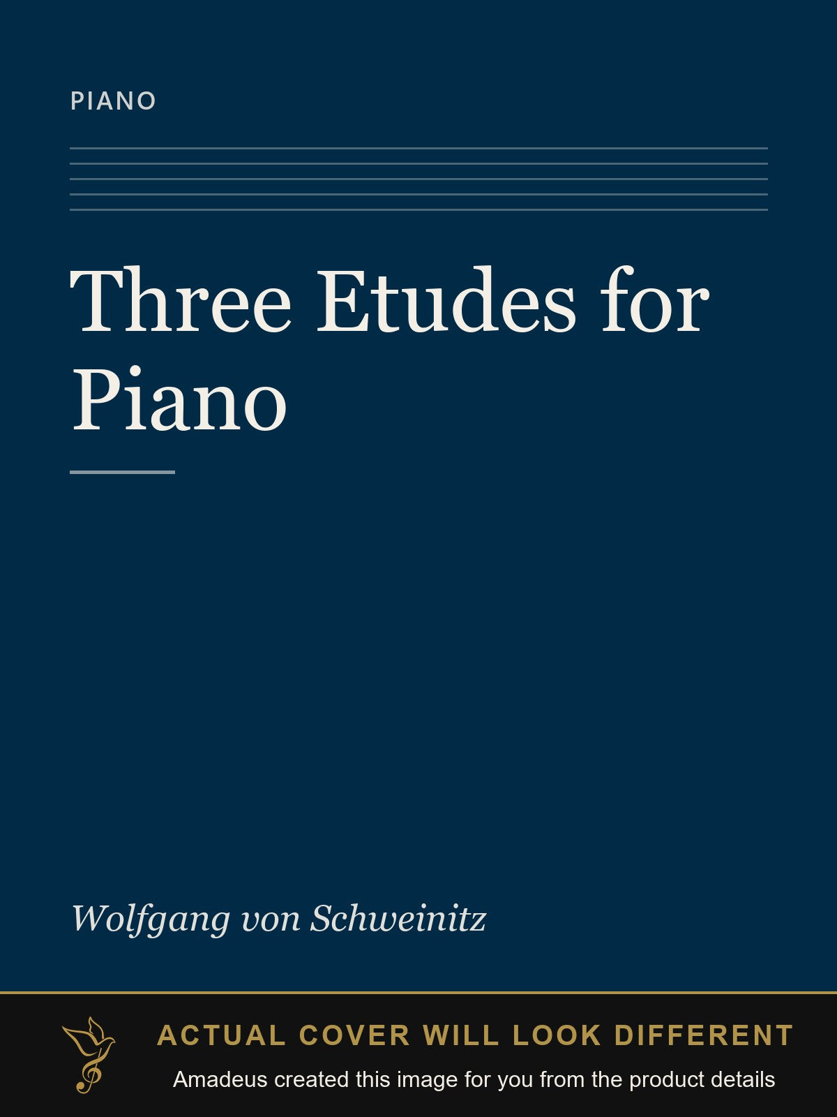 Three Etudes for Piano - Amadeus created this image from the product details; the actual cover will look different