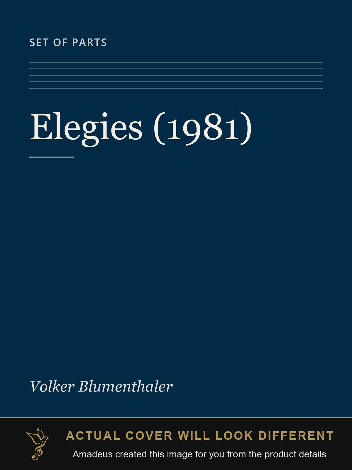 Elegies (1981) - Amadeus created this image from the product details; the actual cover will look different