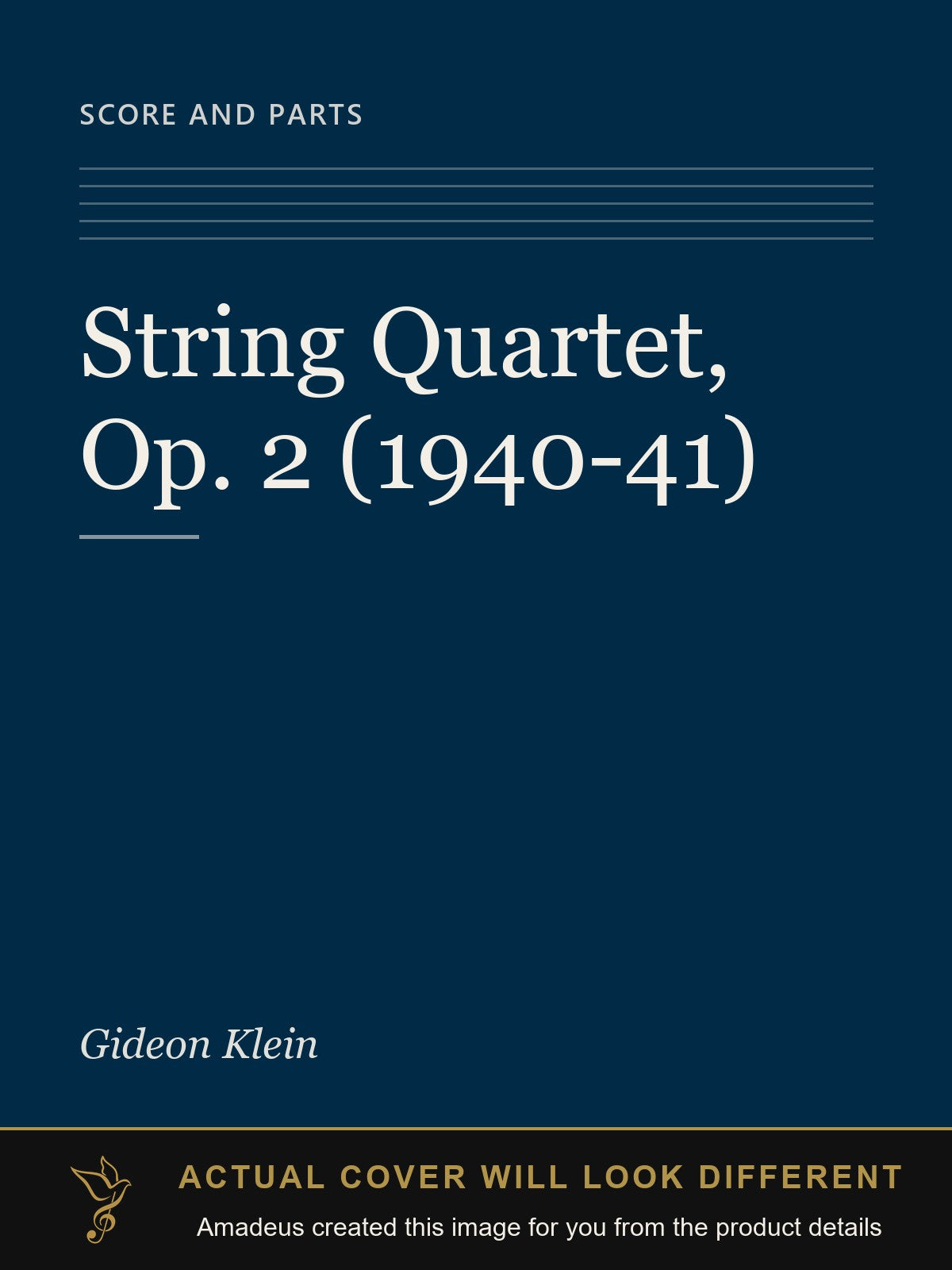 String Quartet, Op. 2 (1940-41) - Amadeus created this image from the product details; the actual cover will look different