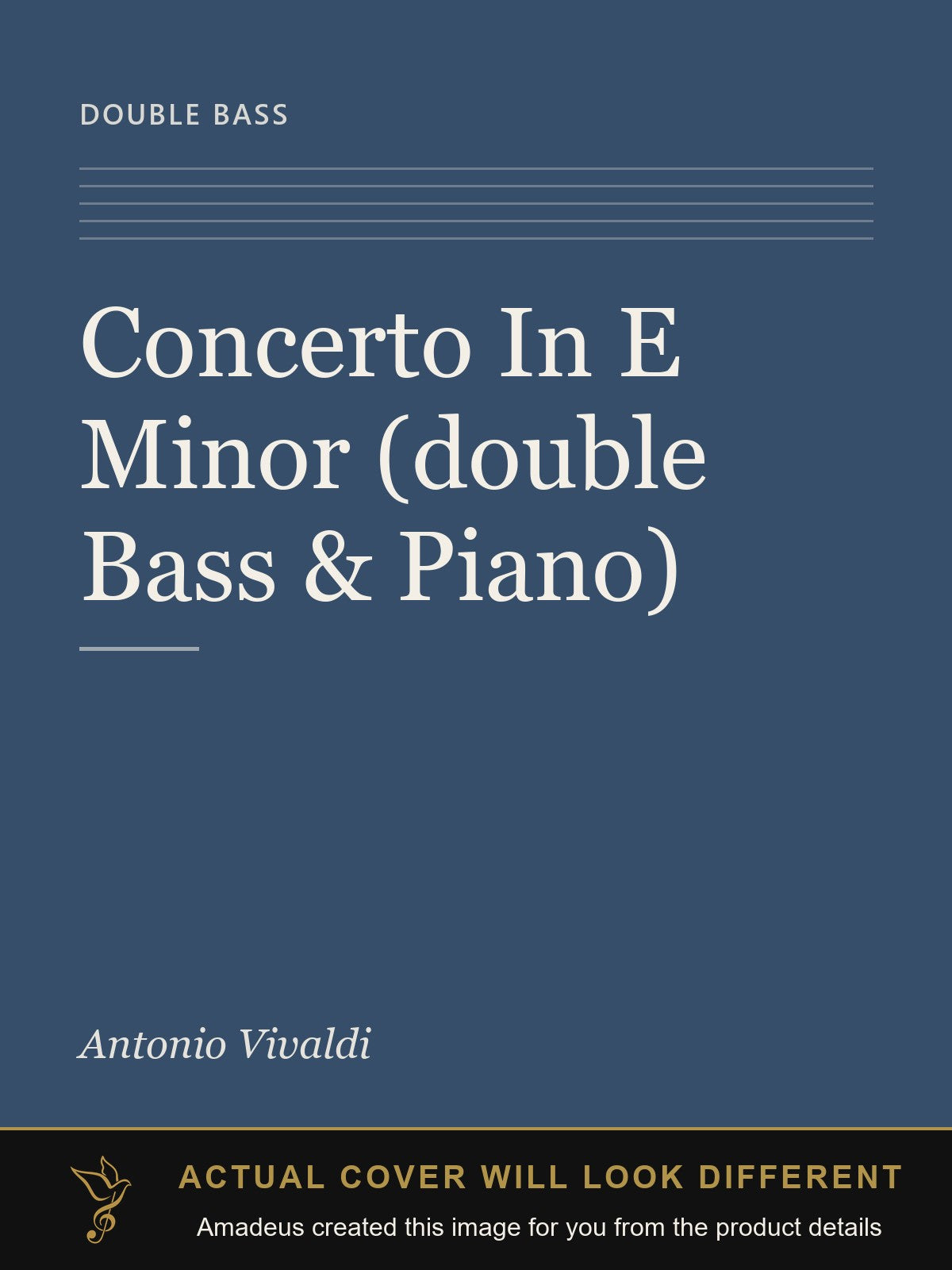 Concerto In E Minor (double Bass & Piano) - Amadeus created this image from the product details; the actual cover will look different