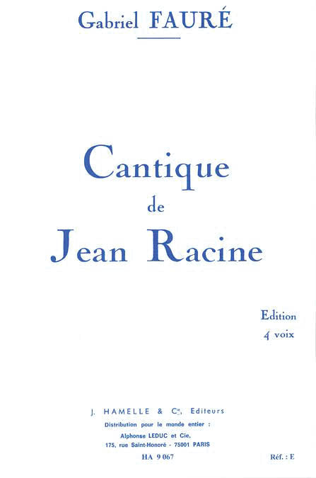 Product Cover for Cantique De Jean Racine Op.11