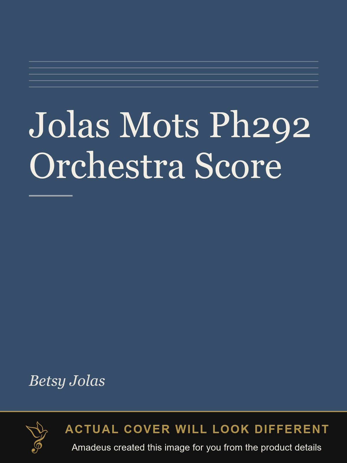 Jolas Mots Ph292 Orchestra Score - Amadeus created this image from the product details; the actual cover will look different
