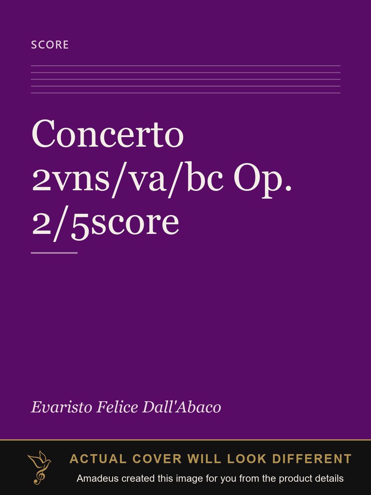 Concerto 2vns/va/bc Op. 2/5score - Amadeus created this image from the product details; the actual cover will look different