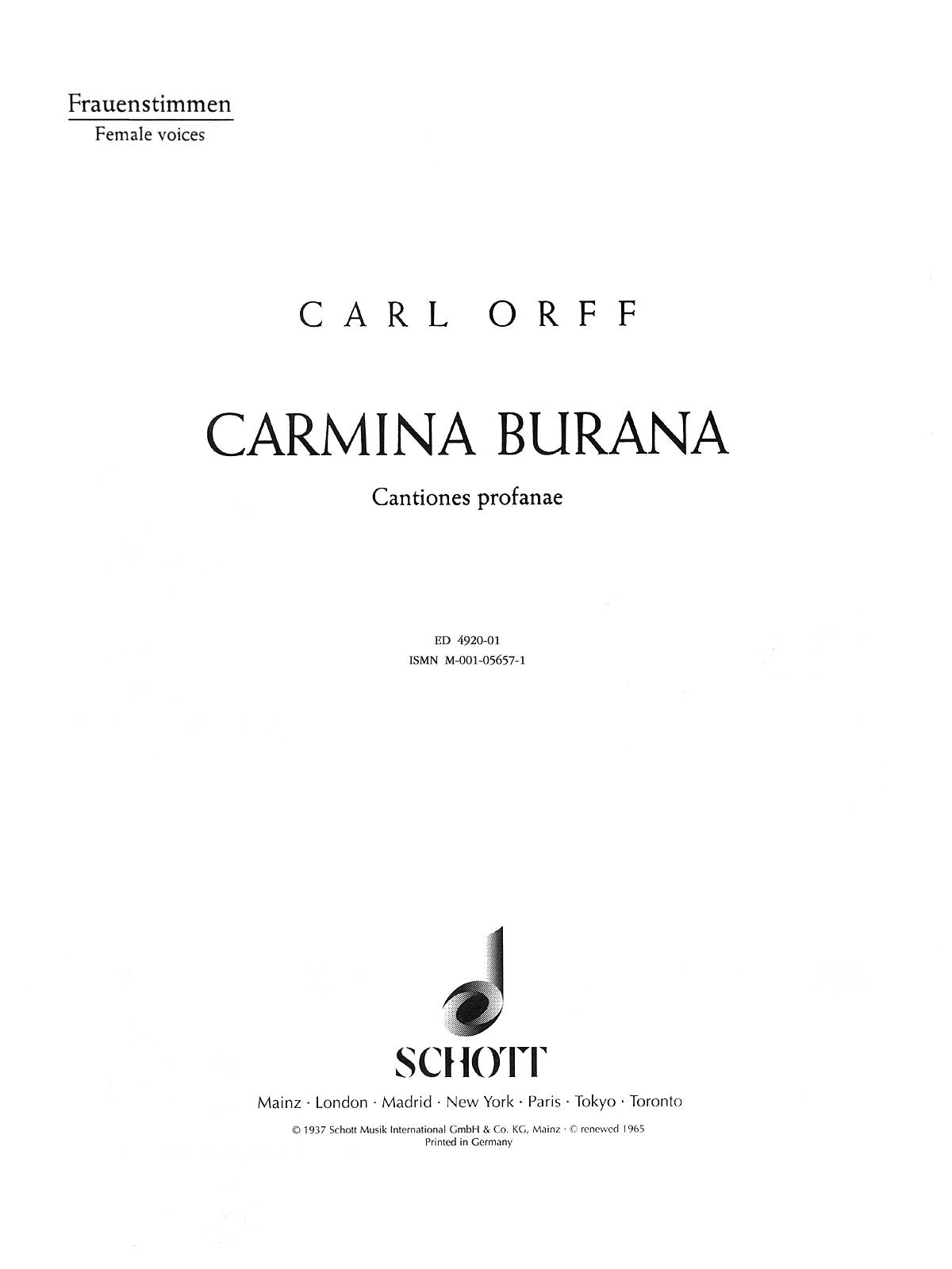 Product Cover for Carmina Burana