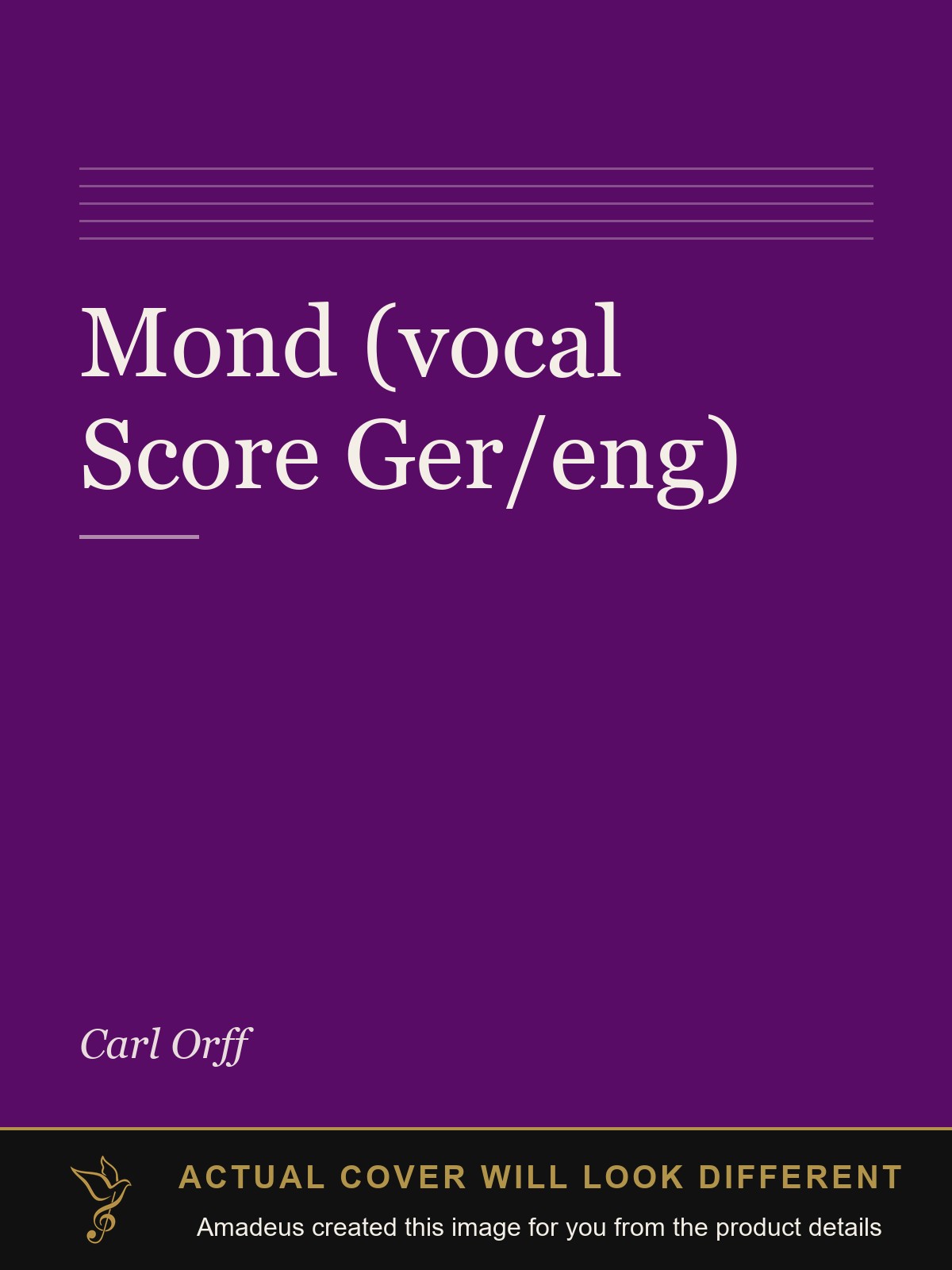 Mond (vocal Score Ger/eng) - Amadeus created this image from the product details; the actual cover will look different