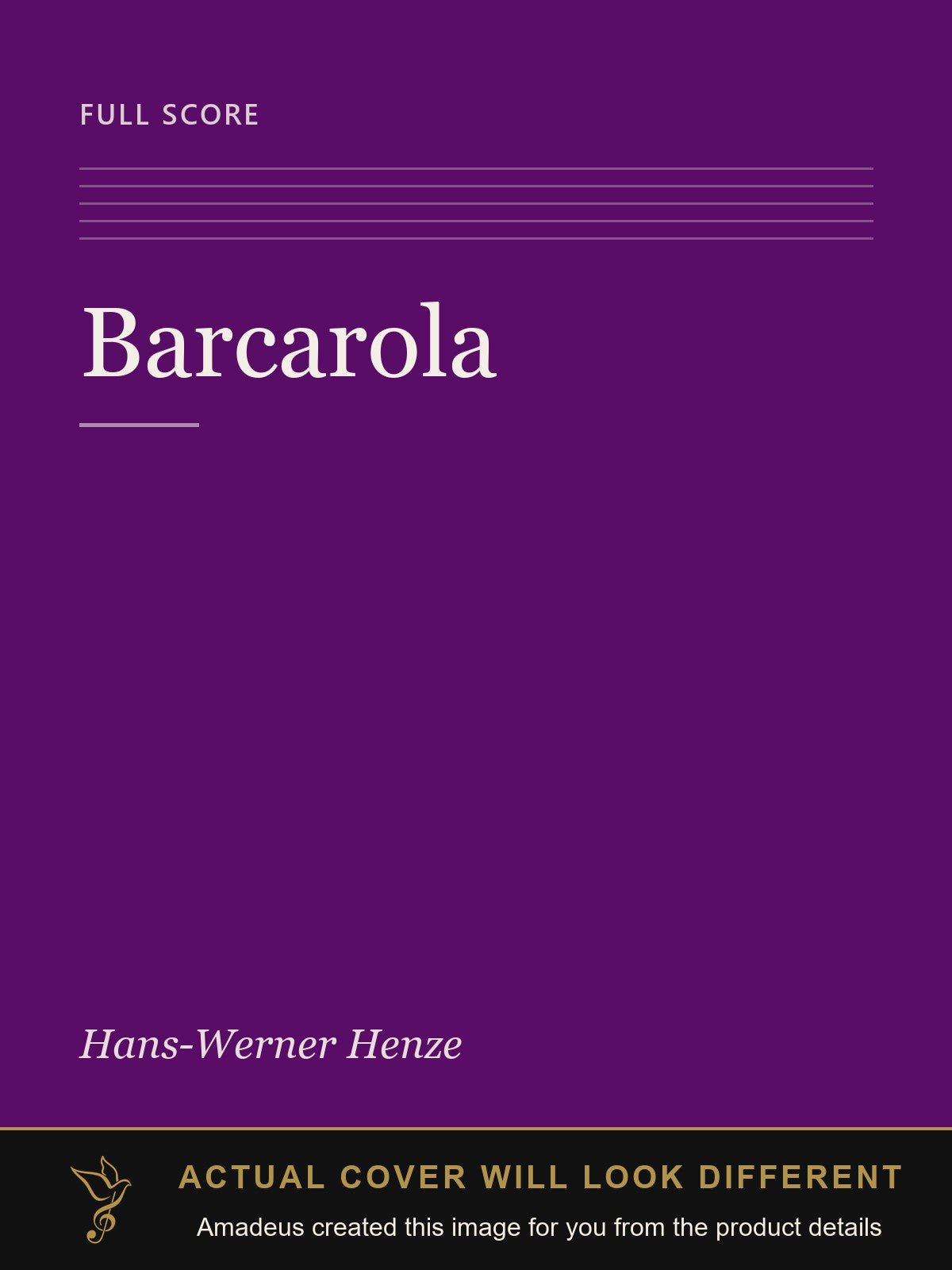 Barcarola - Amadeus created this image from the product details; the actual cover will look different