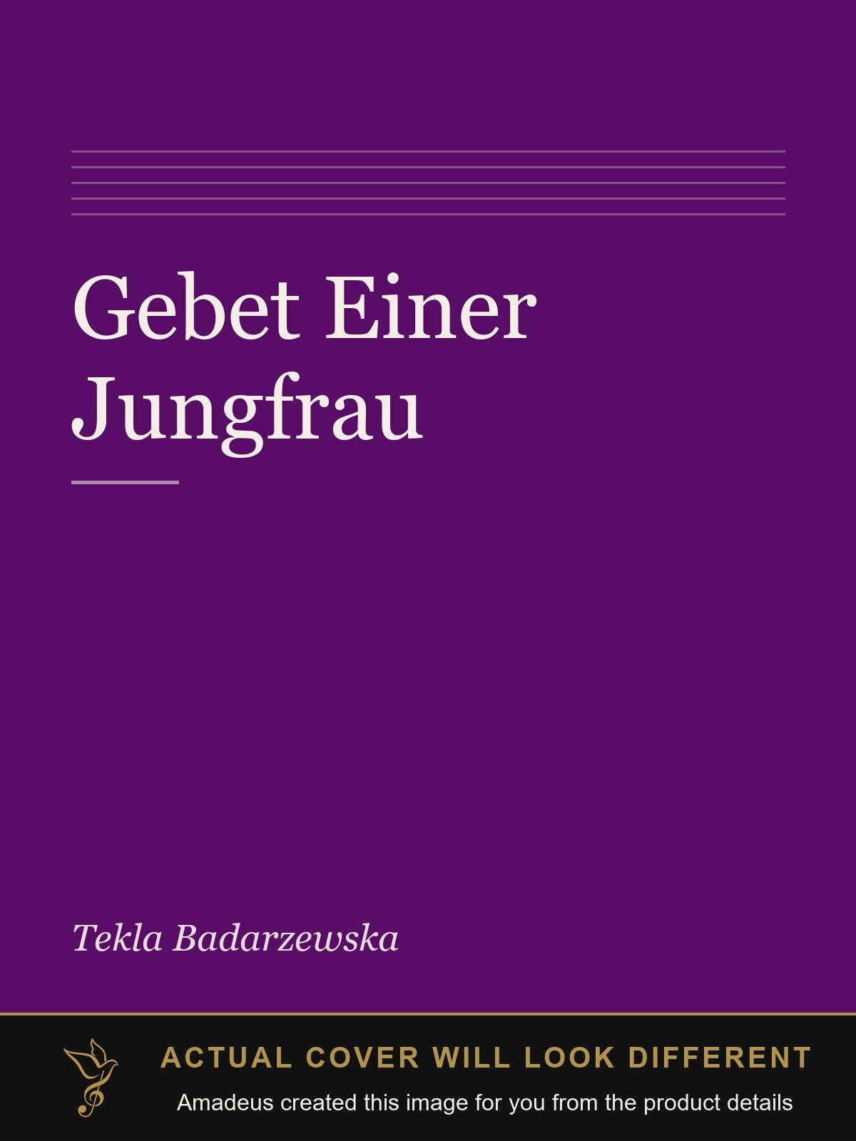 Gebet Einer Jungfrau - Amadeus created this image from the product details; the actual cover will look different