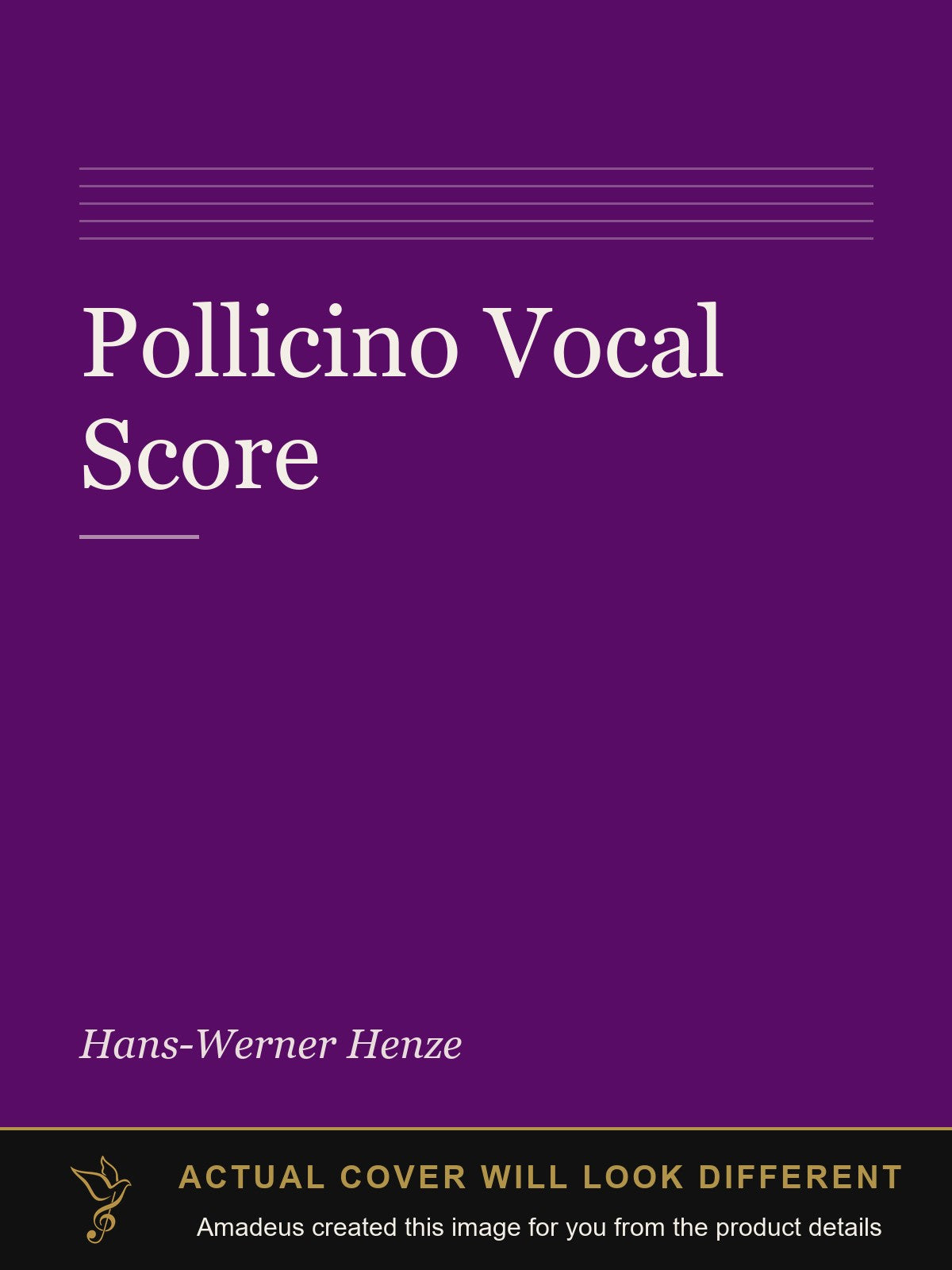 Pollicino Vocal Score - Amadeus created this image from the product details; the actual cover will look different
