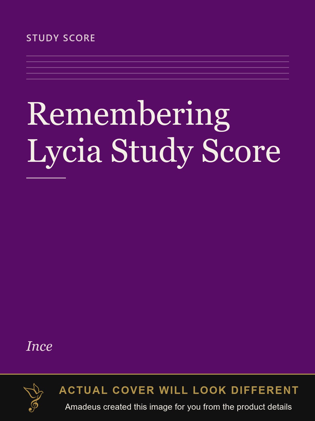 Remembering Lycia Study Score - Amadeus created this image from the product details; the actual cover will look different