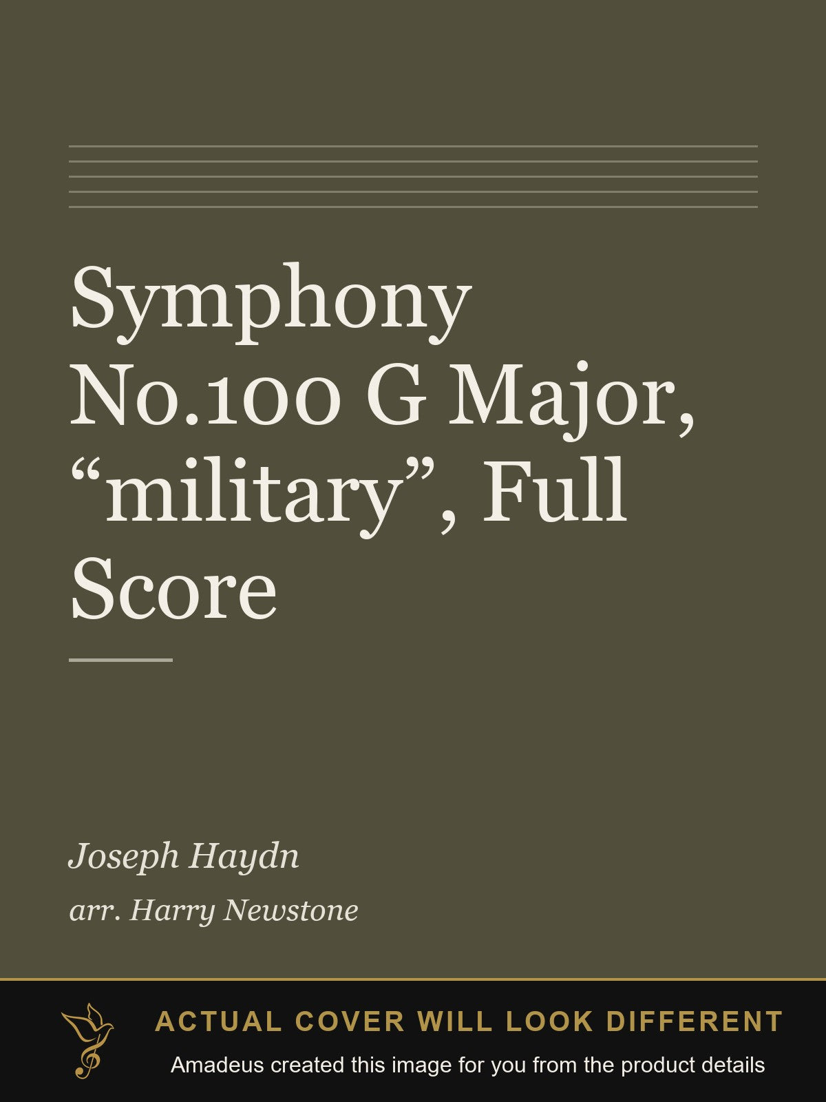 Symphony No.100 G Major, “military”, Full Score - Amadeus created this image from the product details; the actual cover will look different