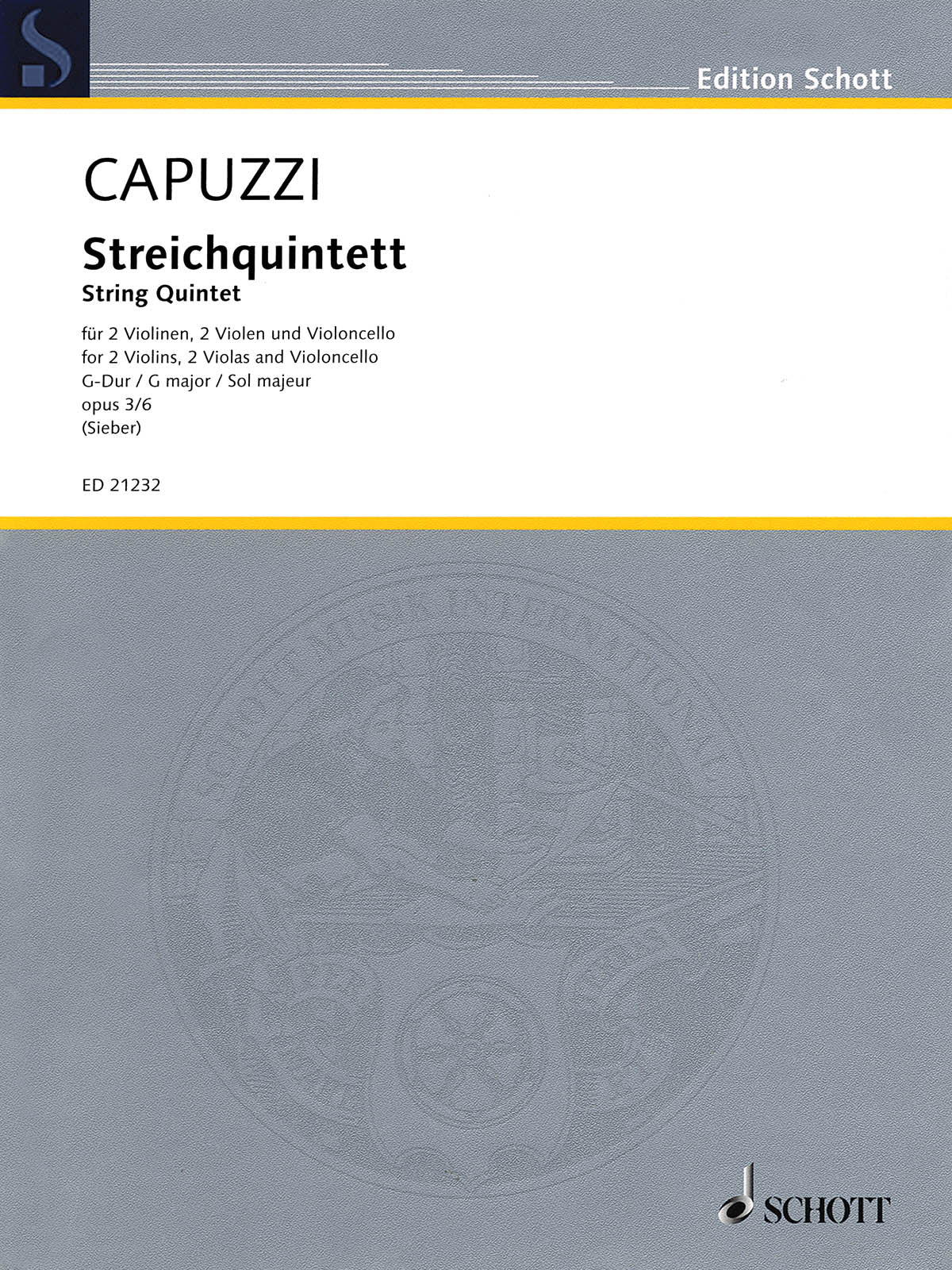 Product Cover for String Quintet in G Major, Op. 3, No. 6