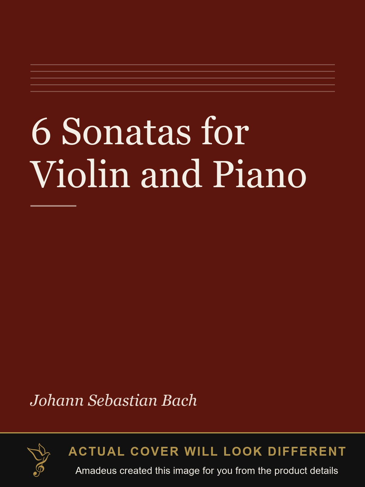 6 Sonatas for Violin and Piano - Amadeus created this image from the product details; the actual cover will look different