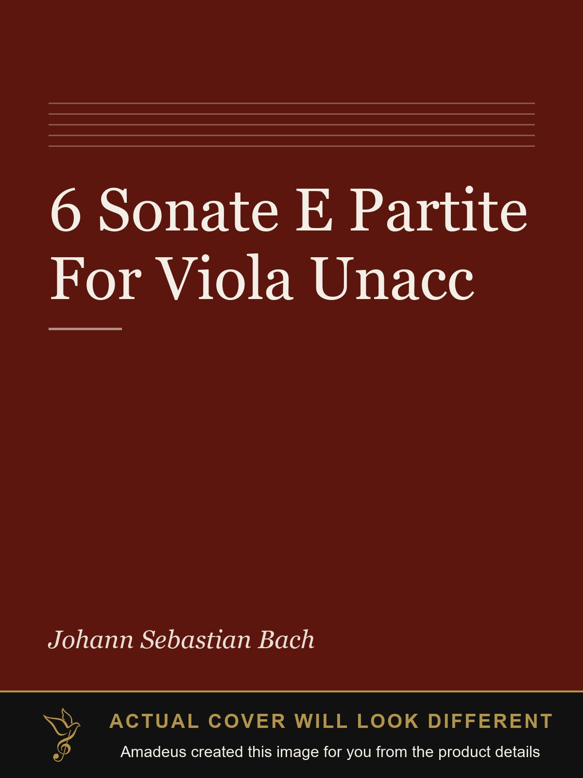 6 Sonate E Partite For Viola Unacc - Amadeus created this image from the product details; the actual cover will look different