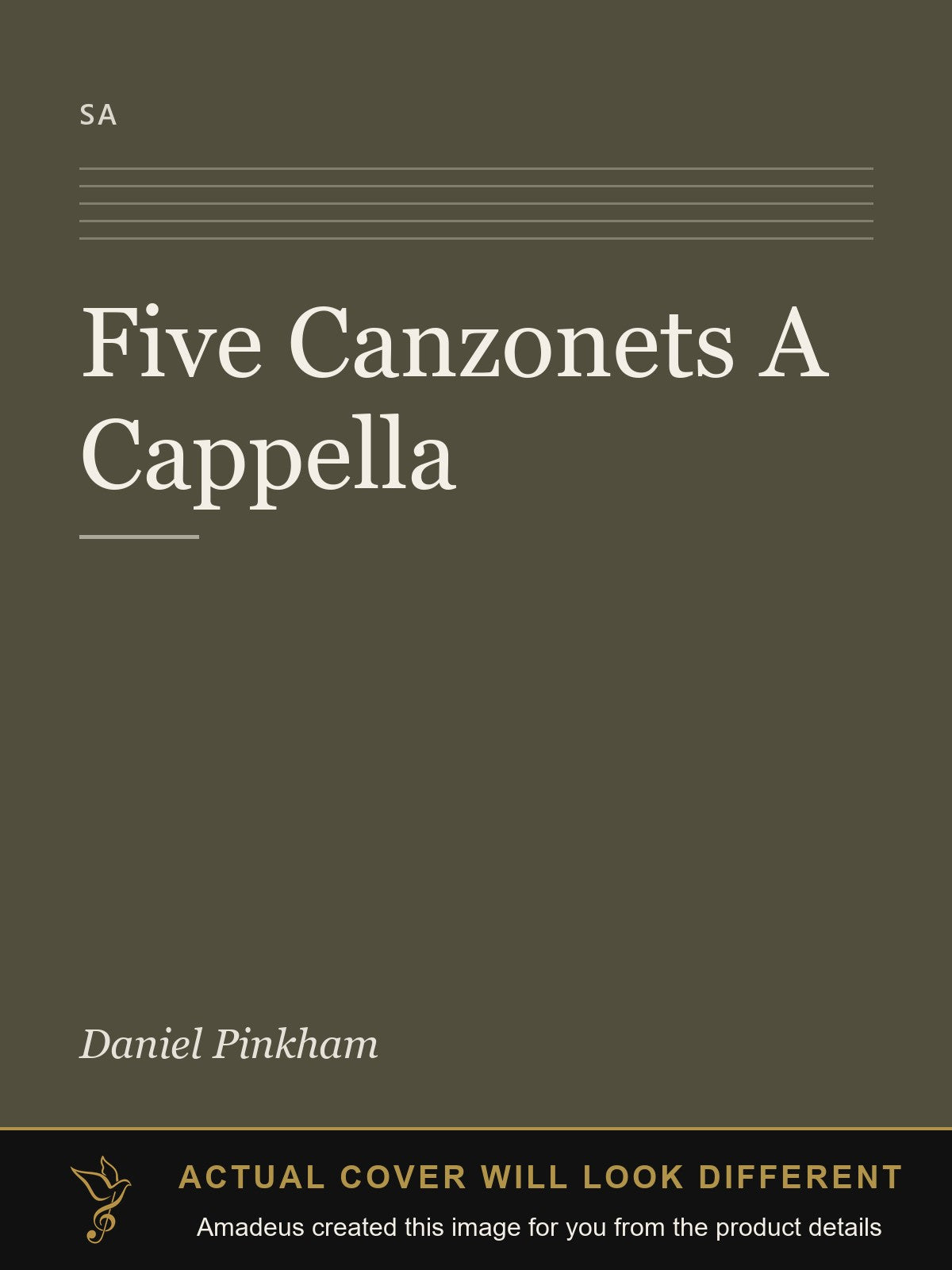 Five Canzonets A Cappella - Amadeus created this image from the product details; the actual cover will look different
