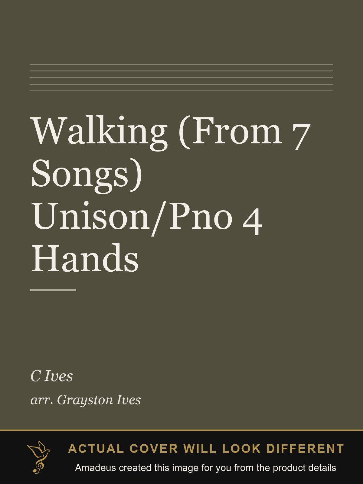 Walking (From 7 Songs) Unison/Pno 4 Hands - Amadeus created this image from the product details; the actual cover will look different
