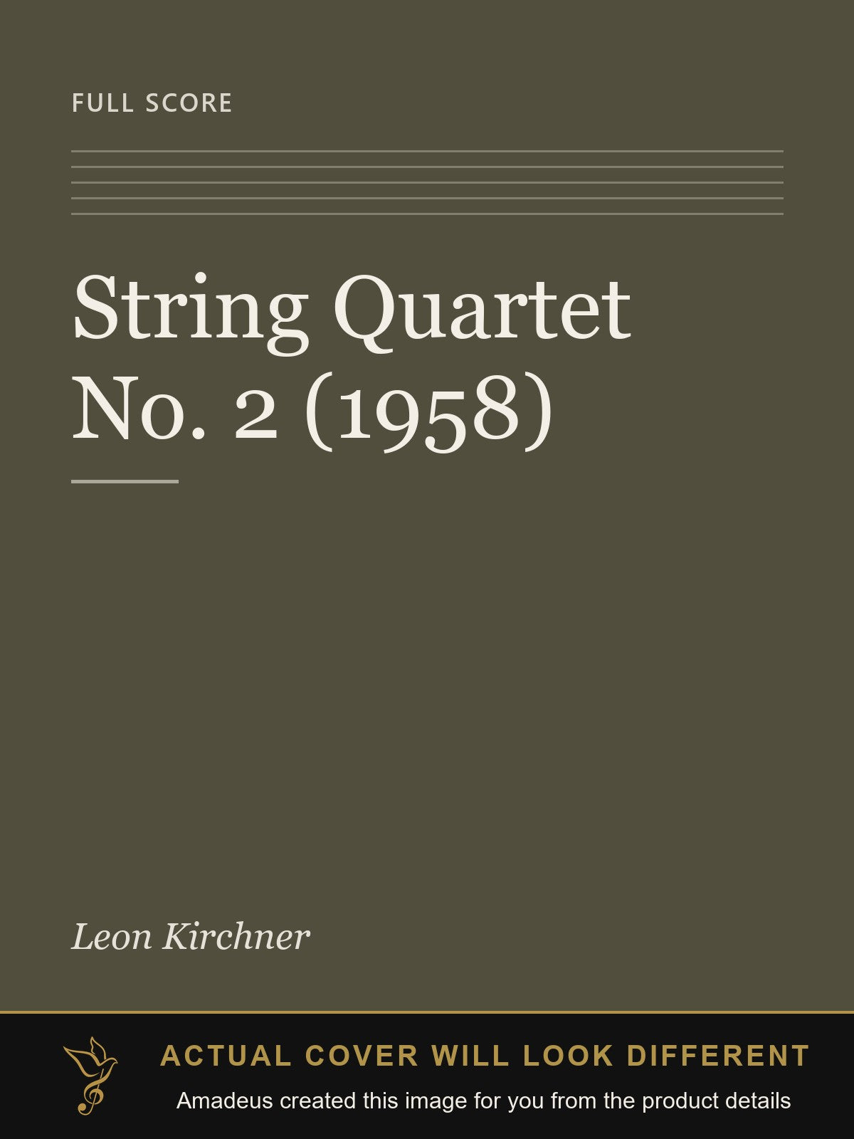 String Quartet No. 2 (1958) - Amadeus created this image from the product details; the actual cover will look different