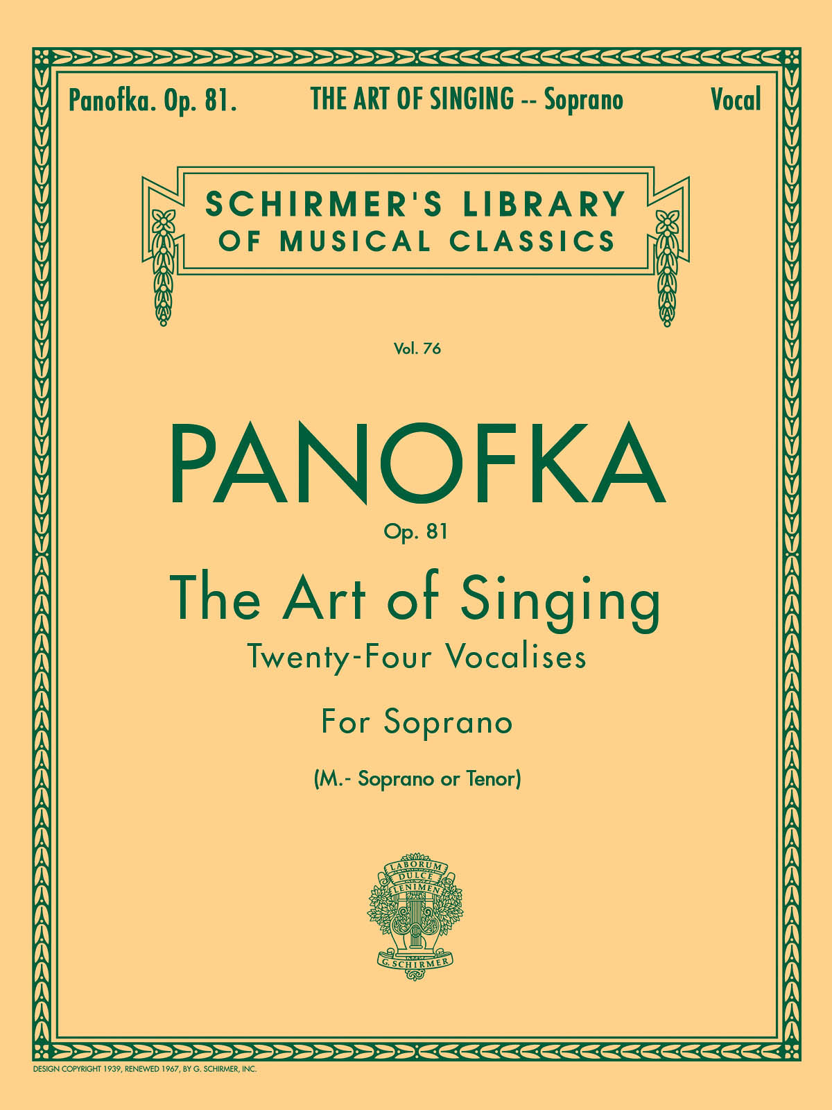 Product Cover for Art of Singing (24 Vocalises), Op.81