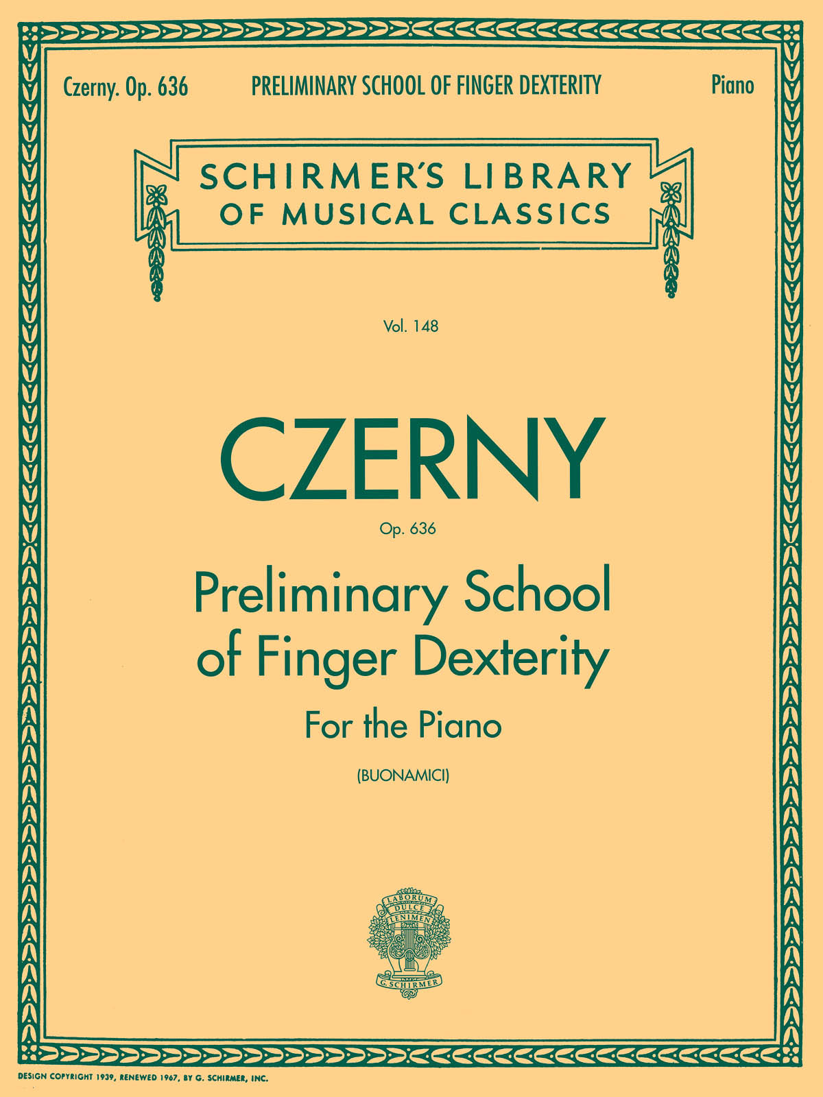 Product Cover for Preliminary School of Finger Dexterity, Op. 636