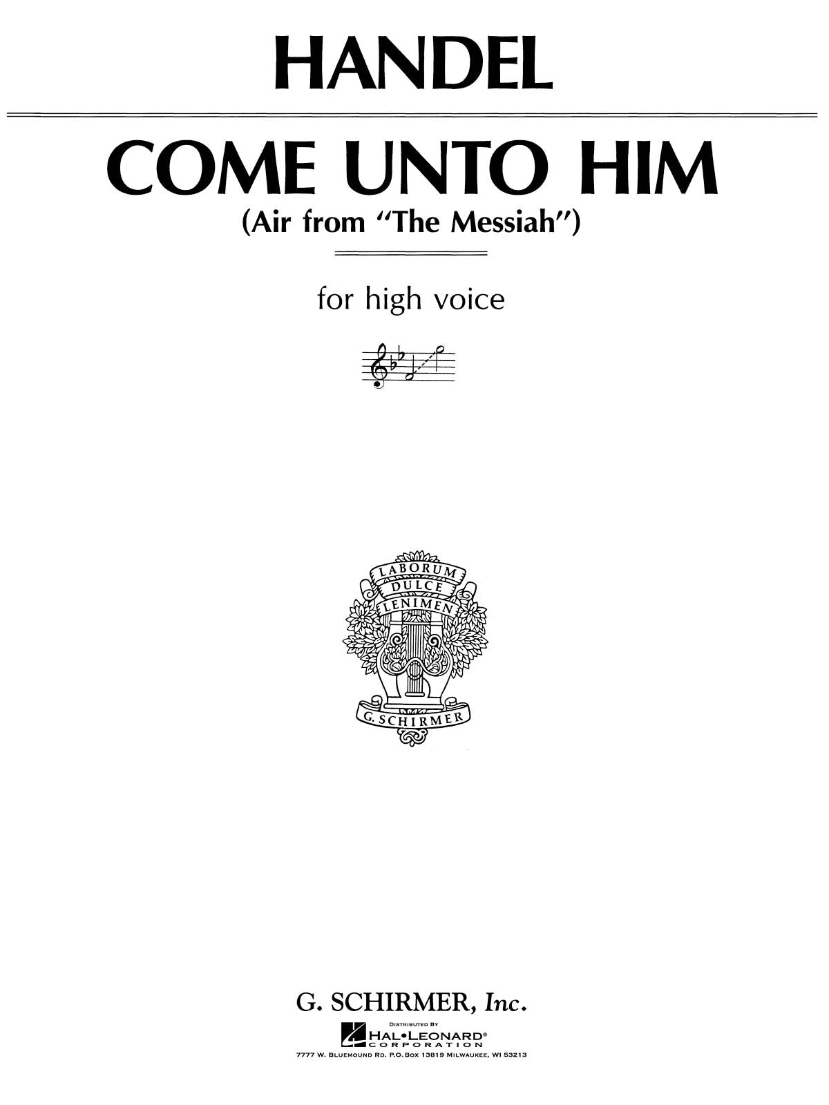 Product Cover for Come Unto Him (from Messiah)