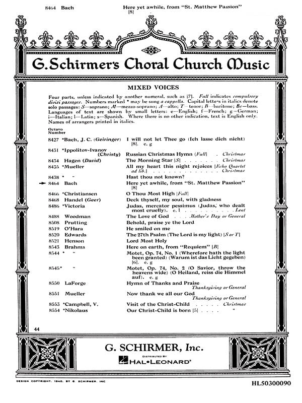 Product Cover for Here Yet Awhile (from St. Matthew Passion)