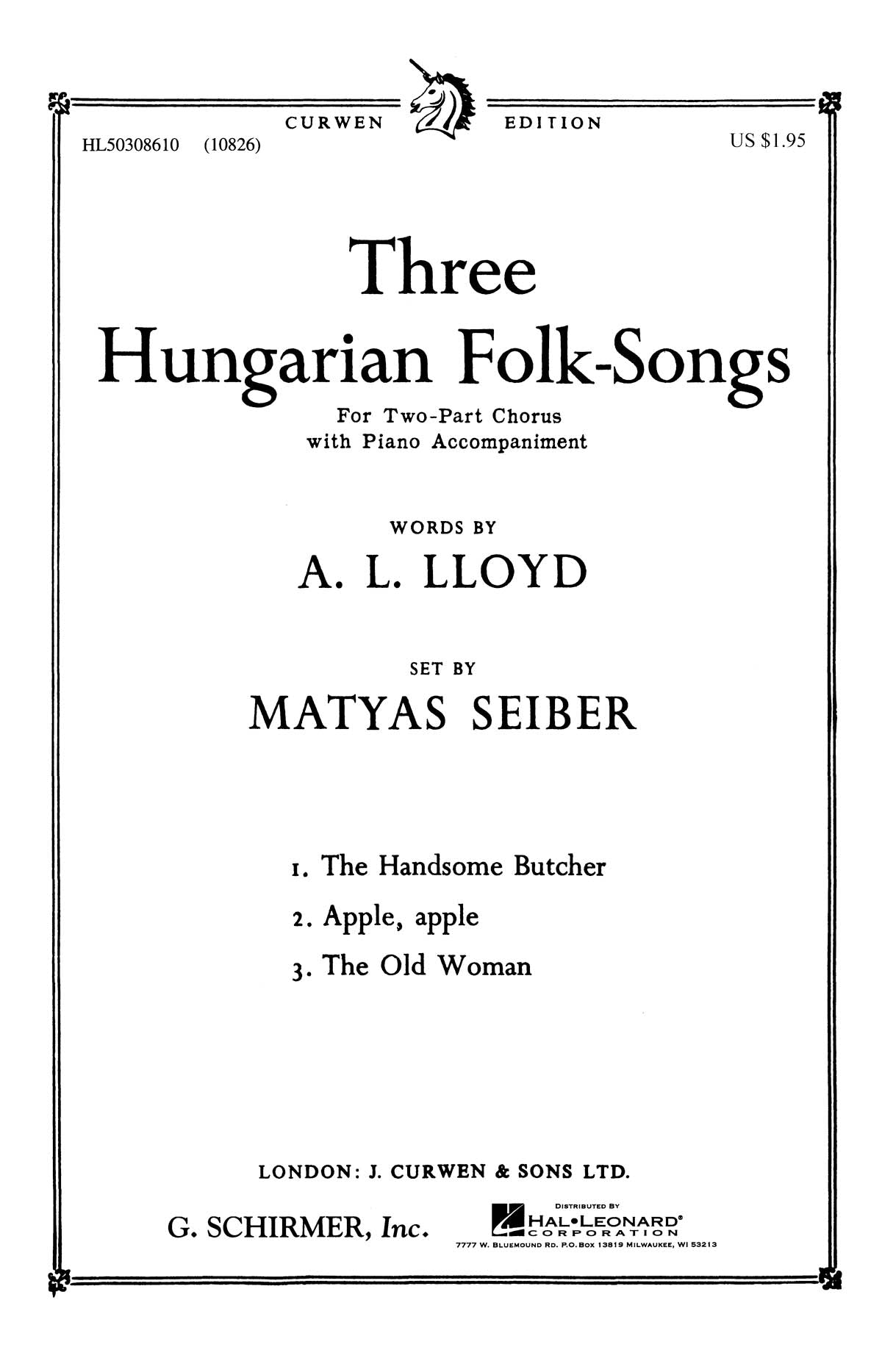 Product Cover for Three Hungarian Folk Songs 3