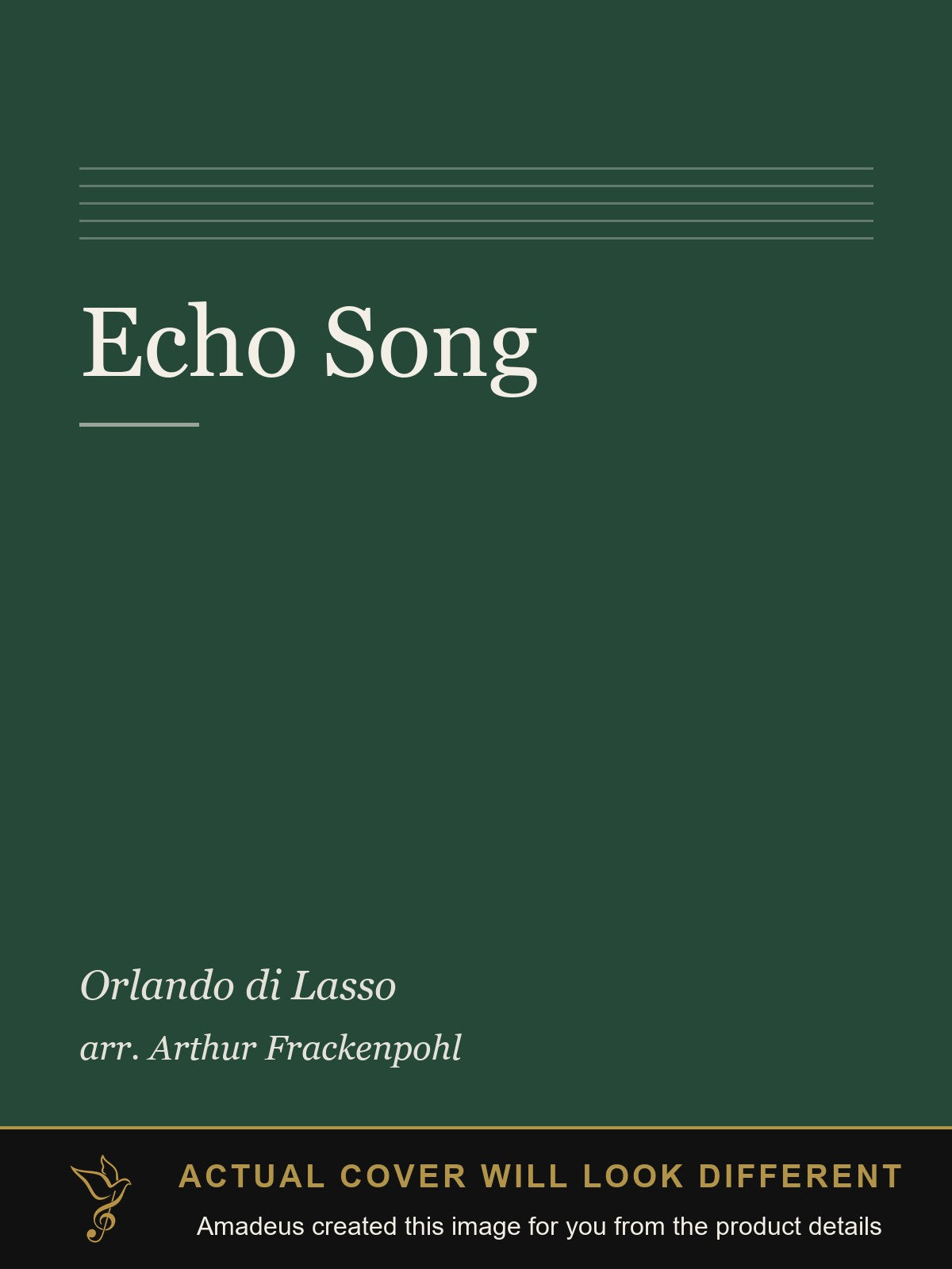 Echo Song - Amadeus created this image from the product details; the actual cover will look different