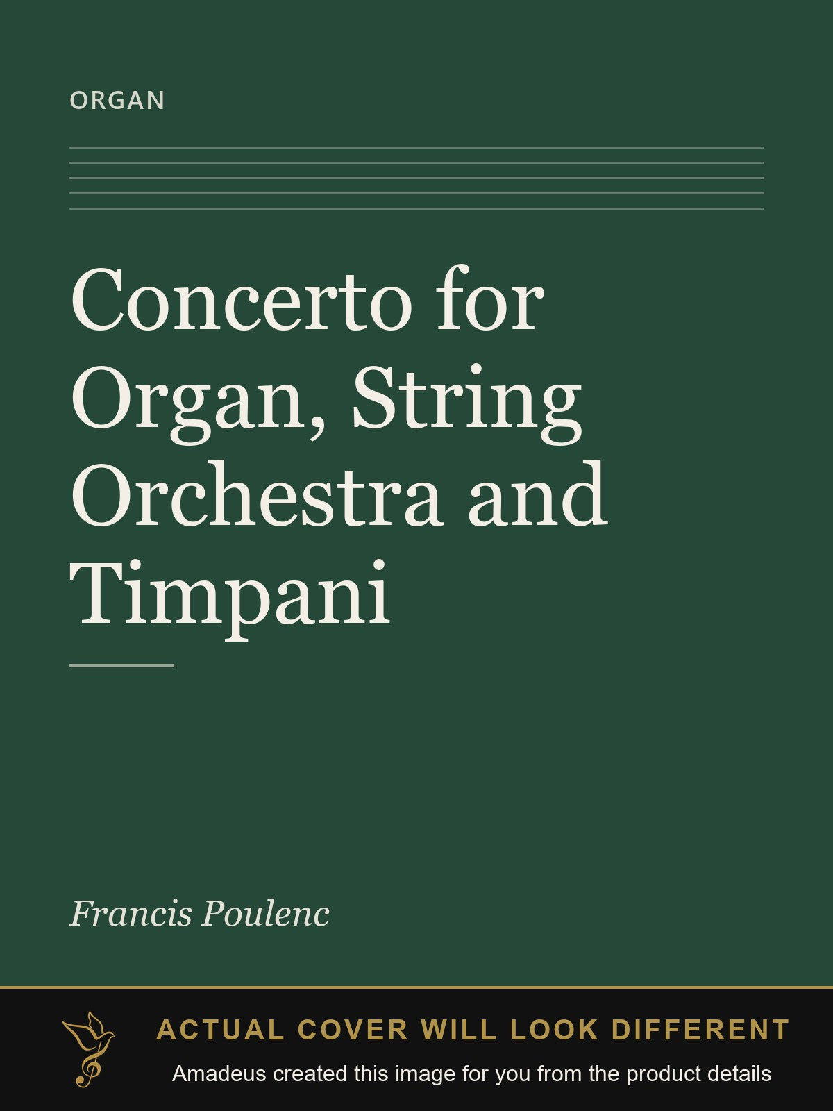Concerto for Organ, String Orchestra and Timpani - Amadeus created this image from the product details; the actual cover will look different