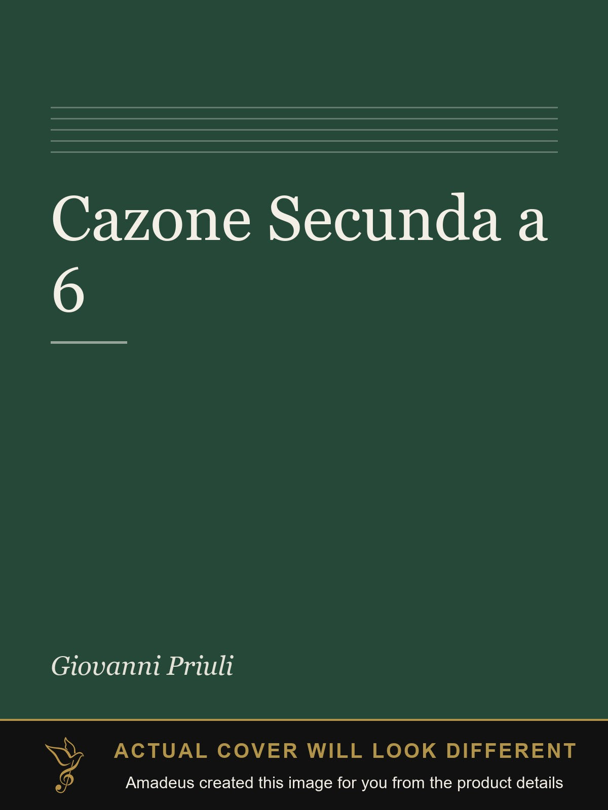 Cazone Secunda a 6 - Amadeus created this image from the product details; the actual cover will look different