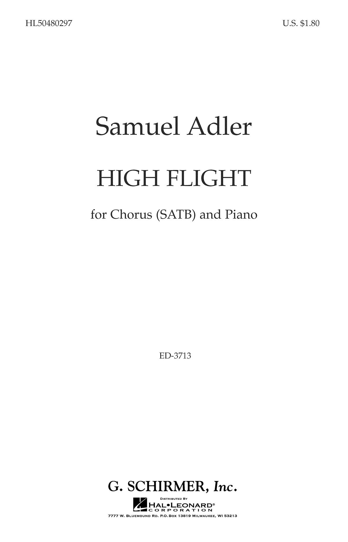 Product Cover for High Flight SATB/Pno