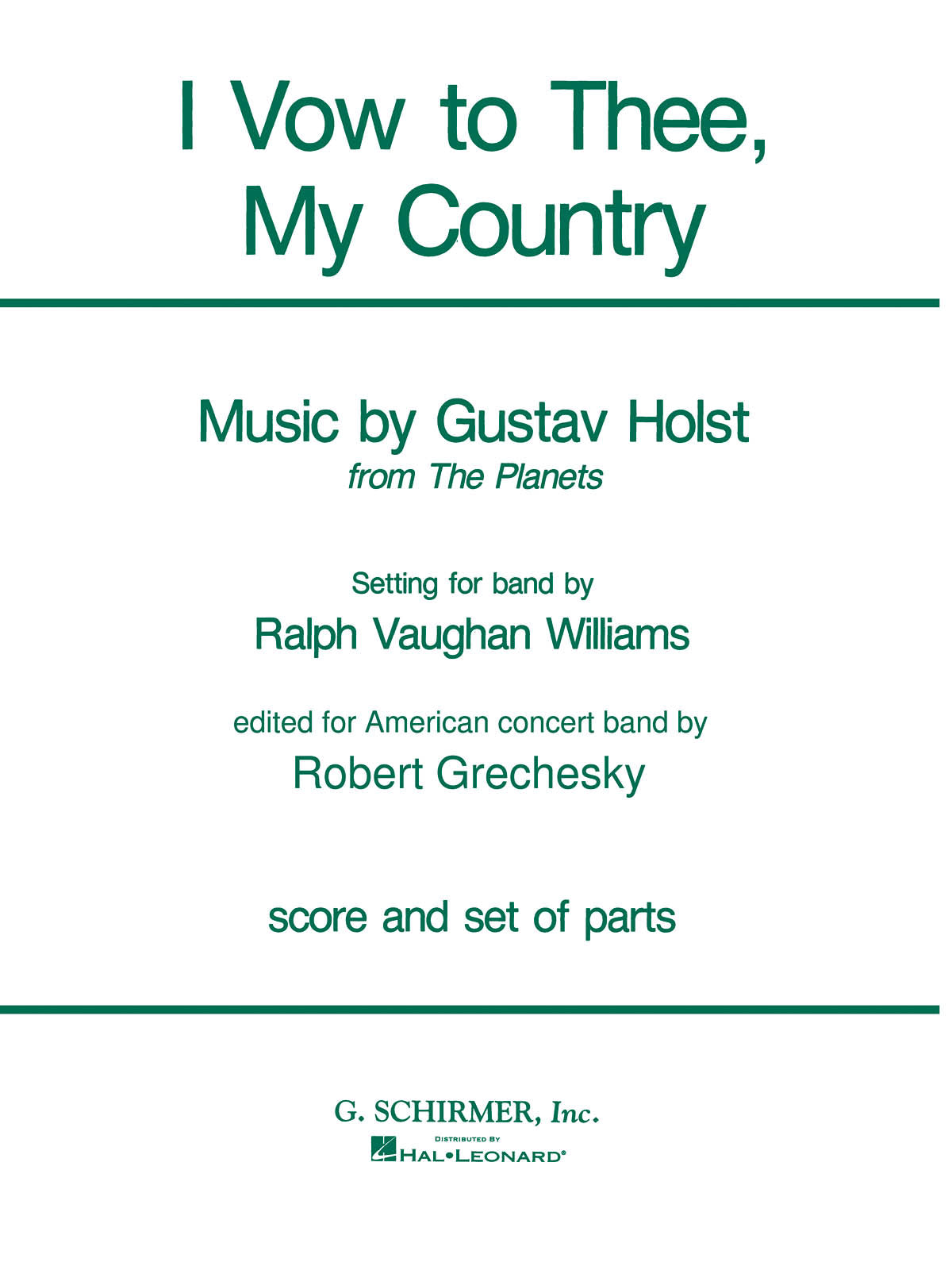 Product Cover for I Vow to Thee, My Country