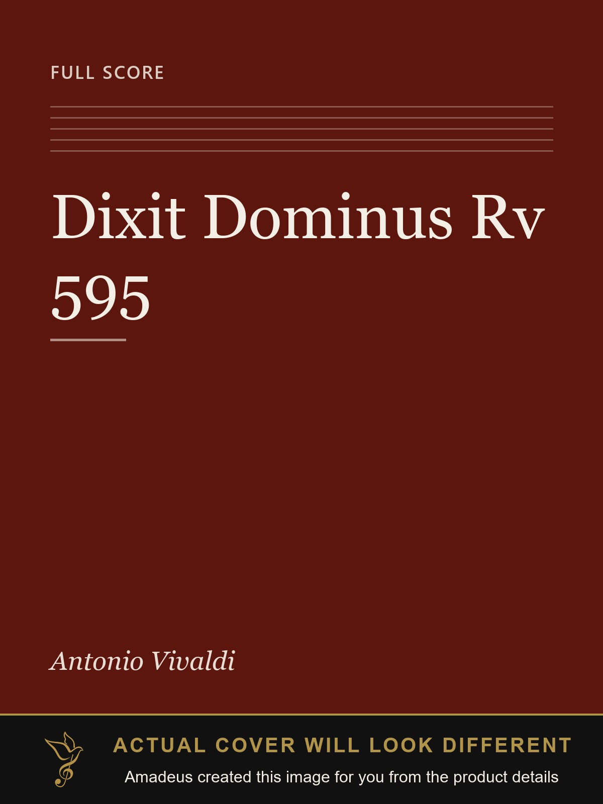 Dixit Dominus Rv 595 - Amadeus created this image from the product details; the actual cover will look different