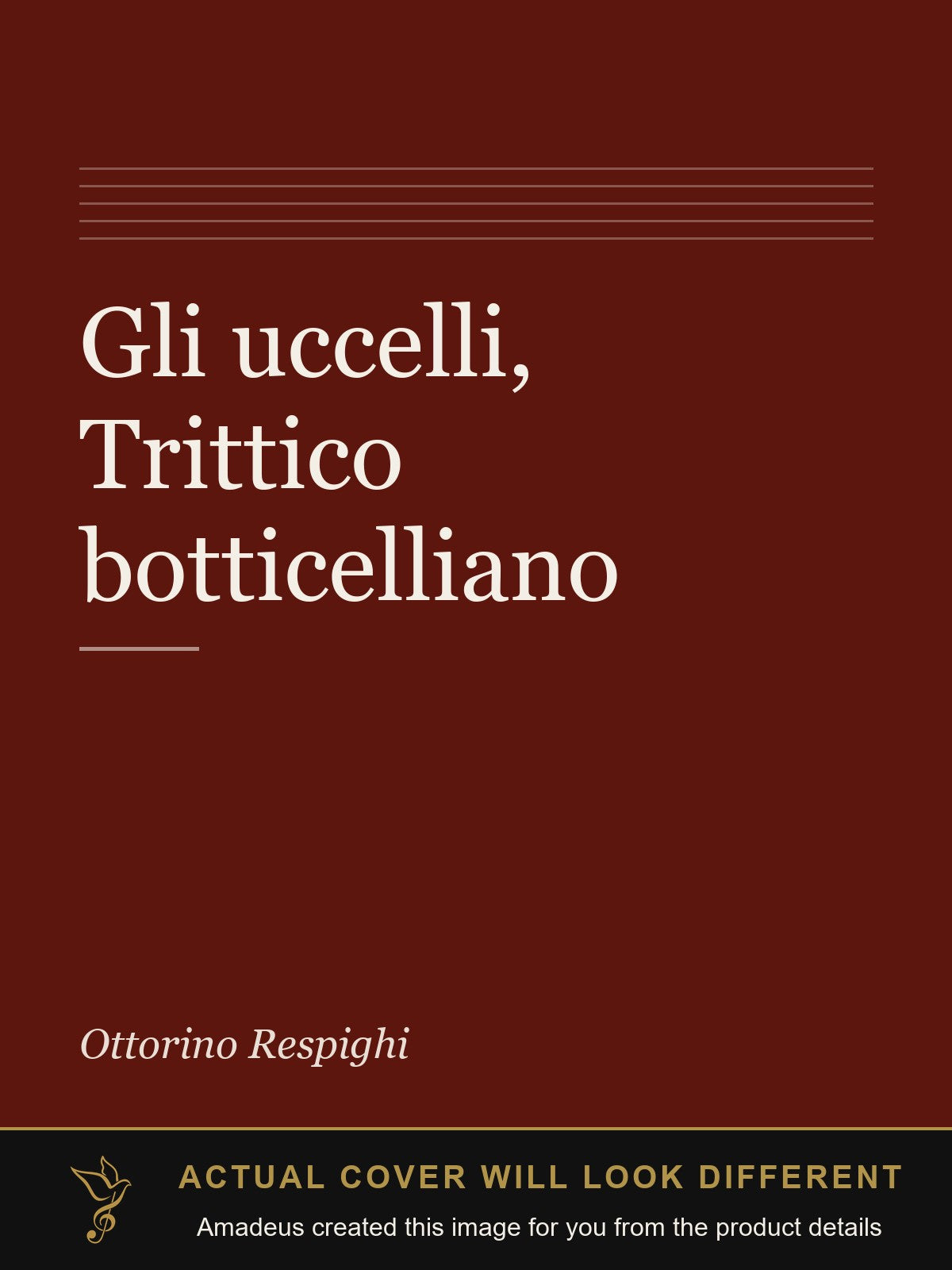 Gli uccelli, Trittico botticelliano - Amadeus created this image from the product details; the actual cover will look different