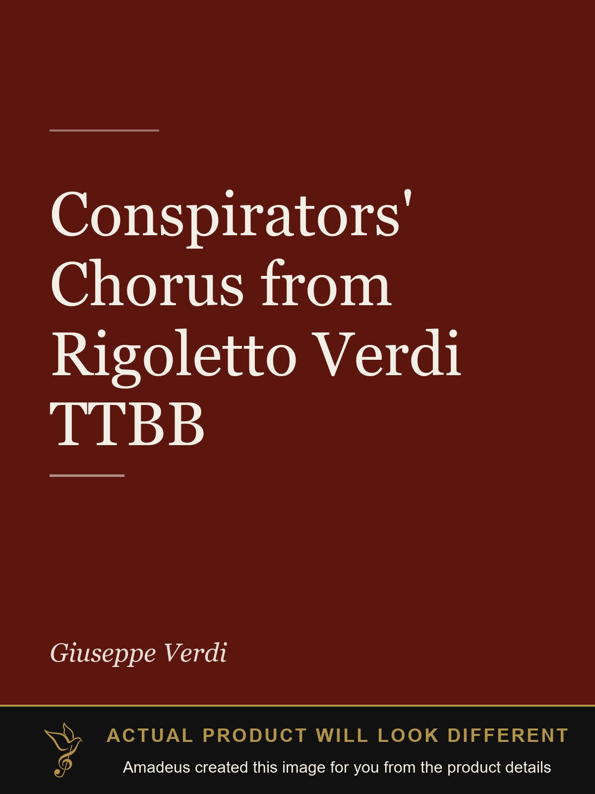 Conspirators' Chorus from Rigoletto Verdi TTBB - Amadeus created this image from the product details; the actual product will look different