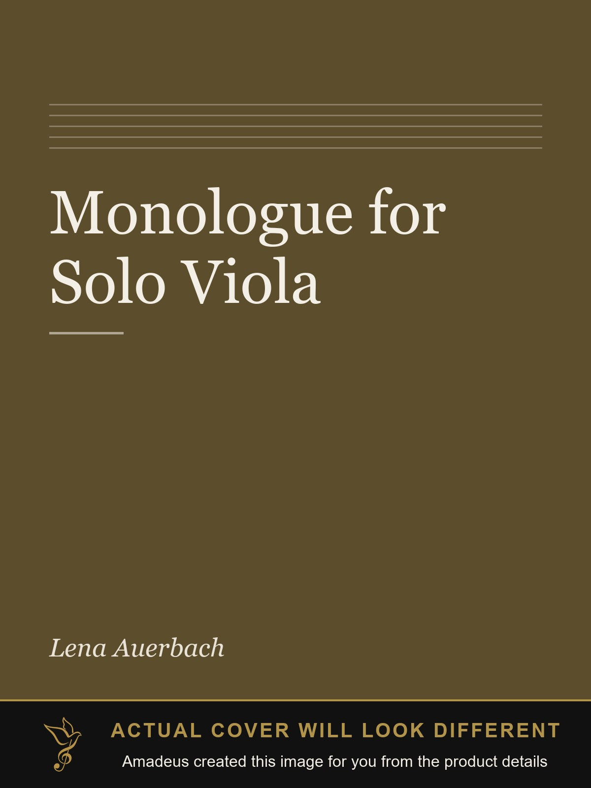 Monologue for Solo Viola - Amadeus created this image from the product details; the actual cover will look different