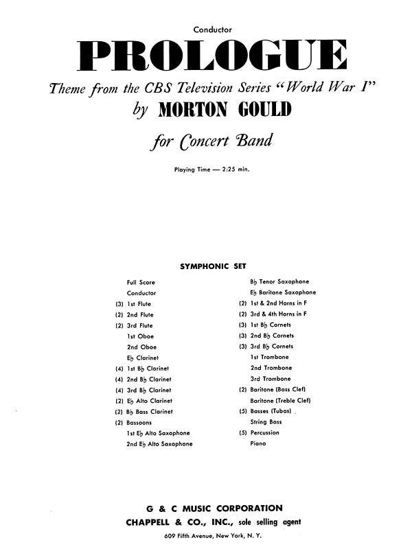 Product Cover for Prologue (from CBS TV Production World War I)