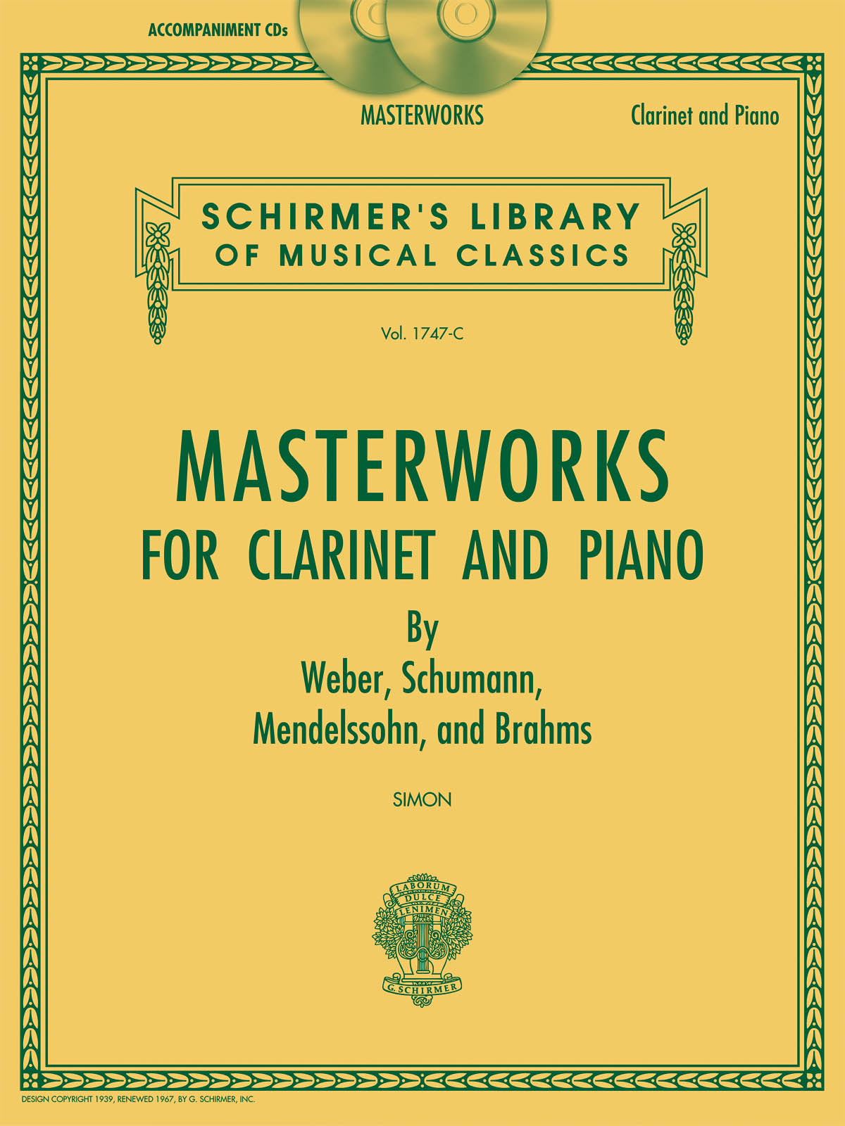 Product Cover for Masterworks for Clarinet and Piano