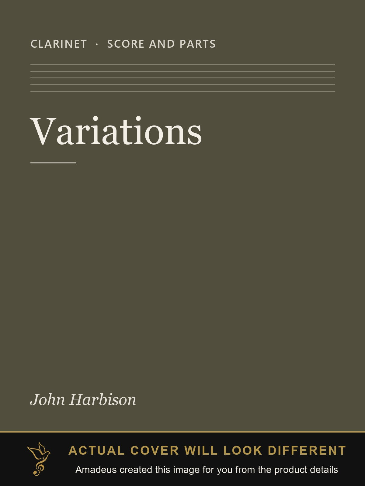Variations - Amadeus created this image from the product details; the actual cover will look different