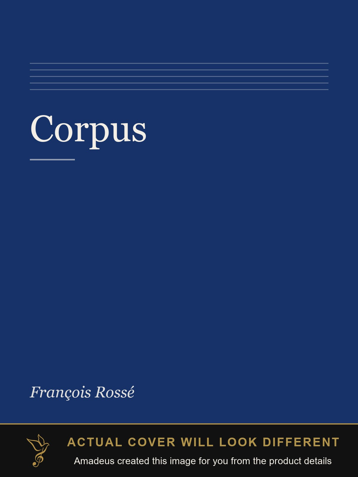 Corpus - Amadeus created this image from the product details; the actual cover will look different